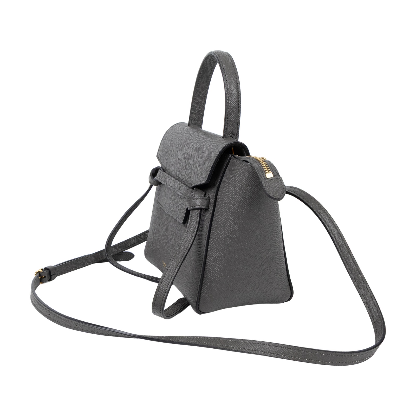 思琳 CELINE 珠地小牛皮 袖珍型 Belt 手袋 189003ZVA 鐵灰BELT BAG 鯰魚包 NANO 防塵袋/背帶/購買證明