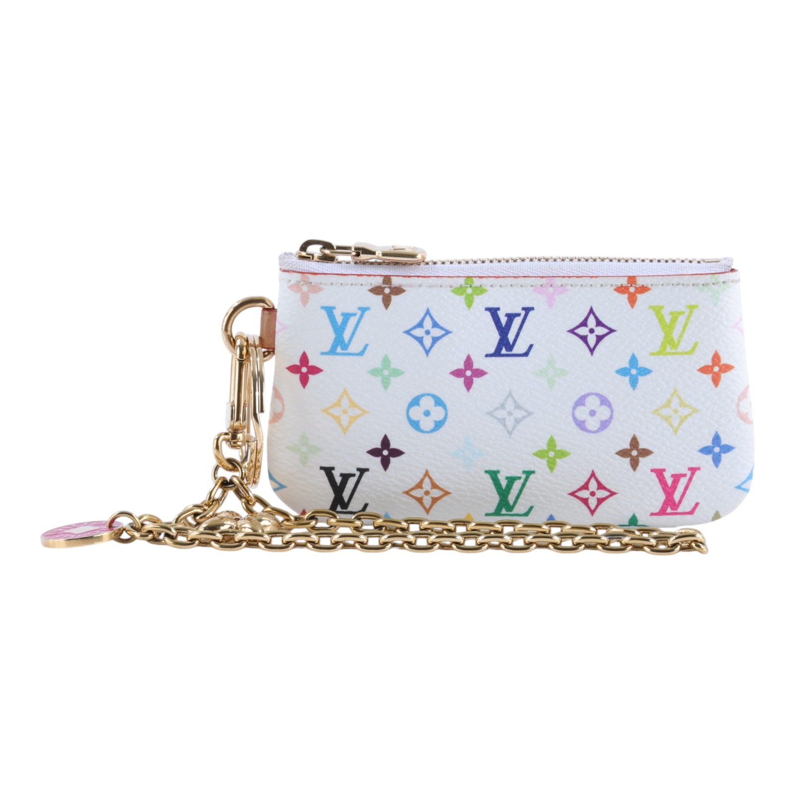 路易威登 LOUIS VUITTON LV x TM 村上隆 手機套 手機掛繩 零錢包 M14099 白彩零錢包手機掛鍊 原廠盒子