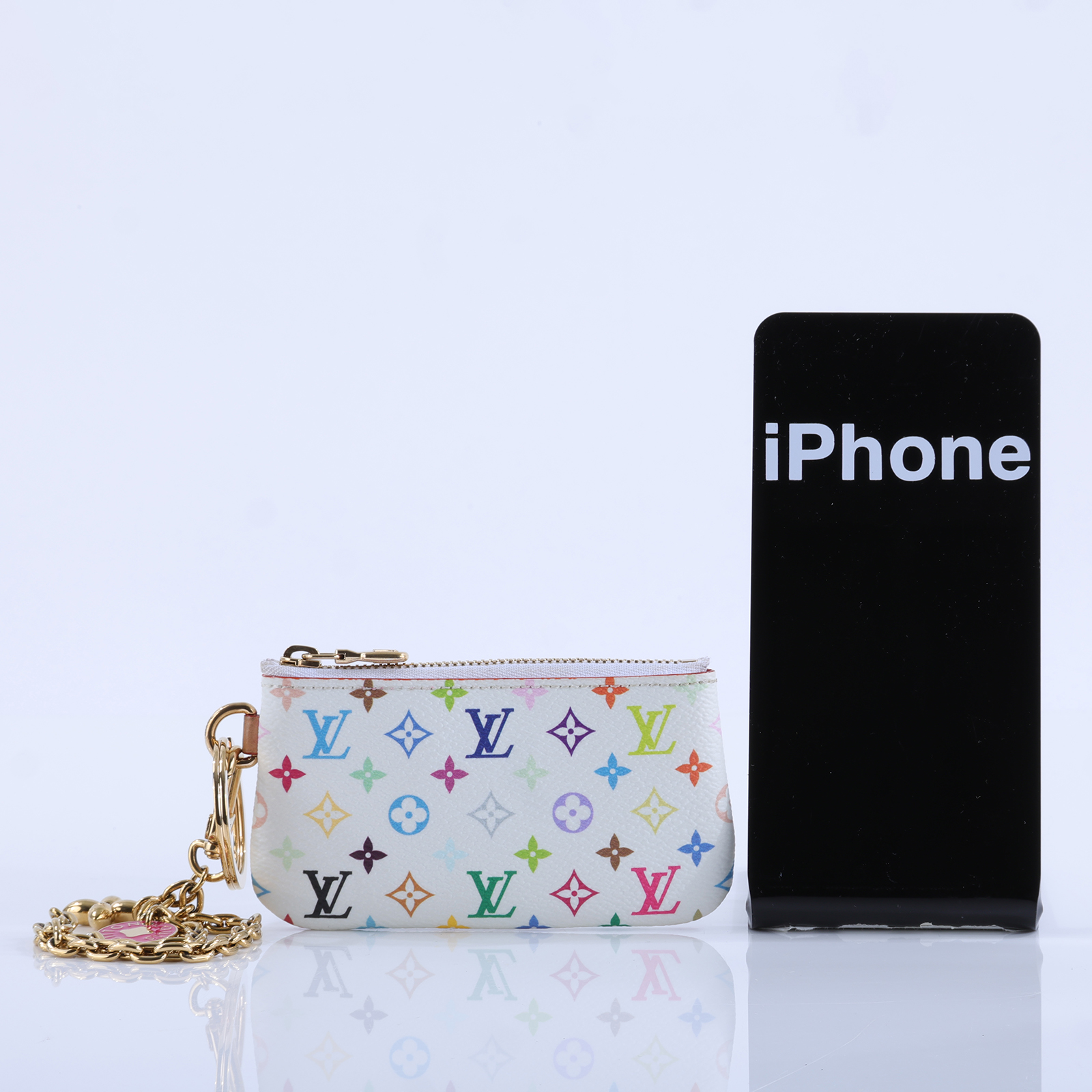 路易威登 LOUIS VUITTON LV x TM 村上隆 手機套 手機掛繩 零錢包 M14099 白彩零錢包手機掛鍊 原廠盒子