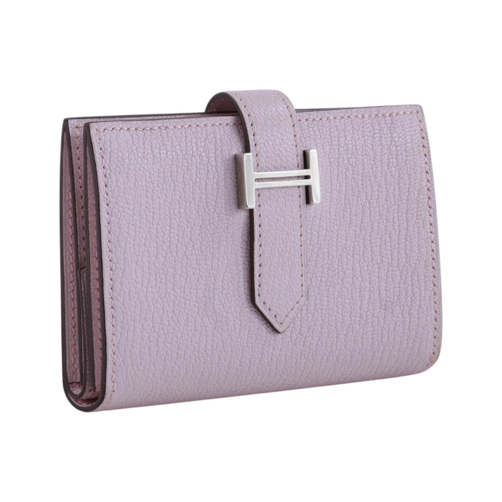 愛馬仕 Hermes Bearn Mini 短夾 BEARNMINI W US 009 IS W刻 櫻花粉MINI BEARN 原廠盒子