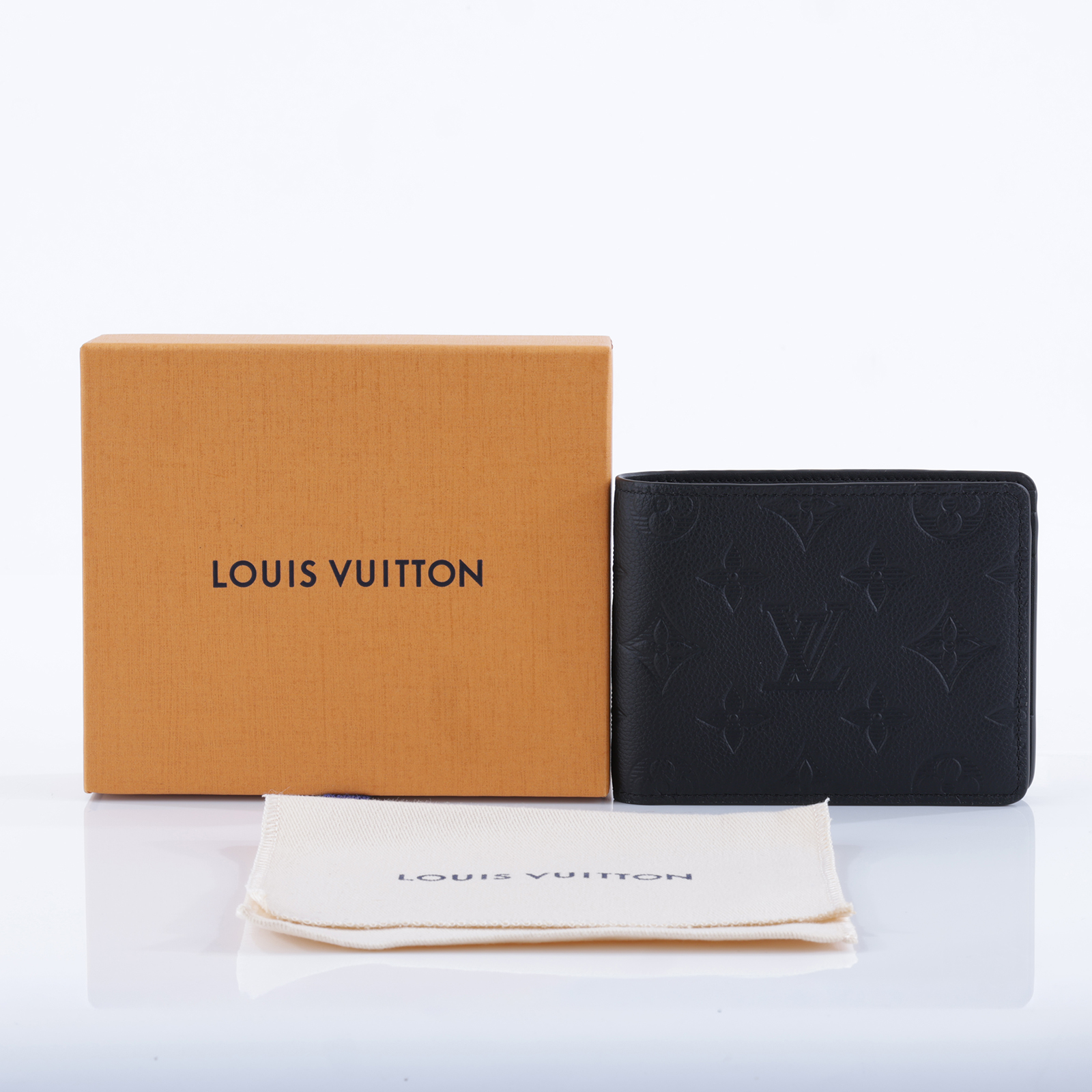 路易威登 LOUIS VUITTON Multiple 錢包 短夾 M62901 晶片款 黑原花壓印Multiple短夾 原廠盒子/防塵袋