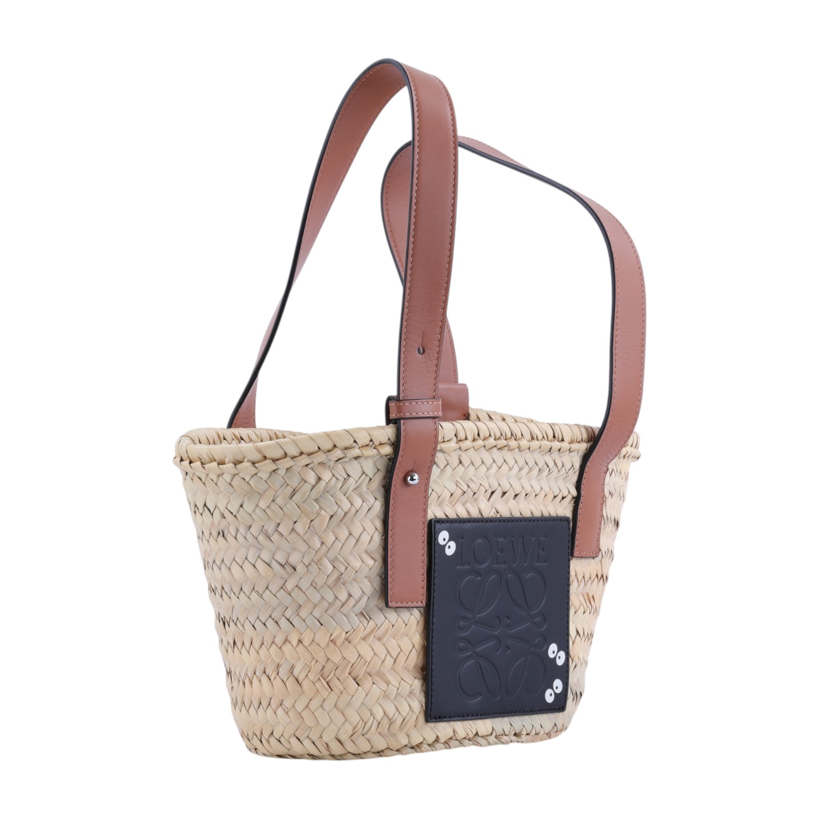 羅意威 LOEWE 棕櫚葉 手提包 菜籃包 編織包 小型 吉卜力聯名 A223S93X09 炭灰精靈 手提竹編包 BASKET DU 防塵袋