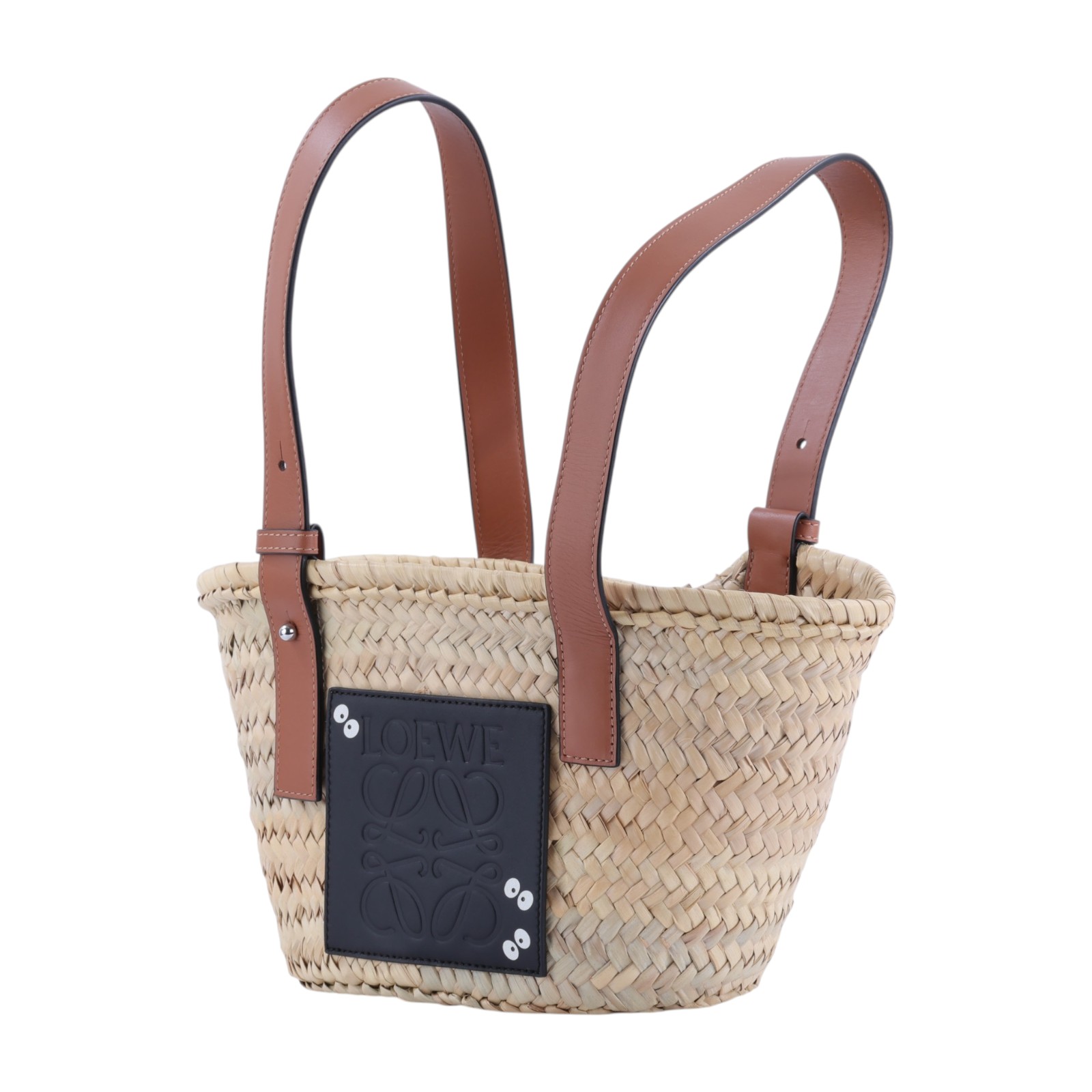 羅意威 LOEWE 棕櫚葉 手提包 菜籃包 編織包 小型 吉卜力聯名 A223S93X09 炭灰精靈 手提竹編包 BASKET DU 防塵袋