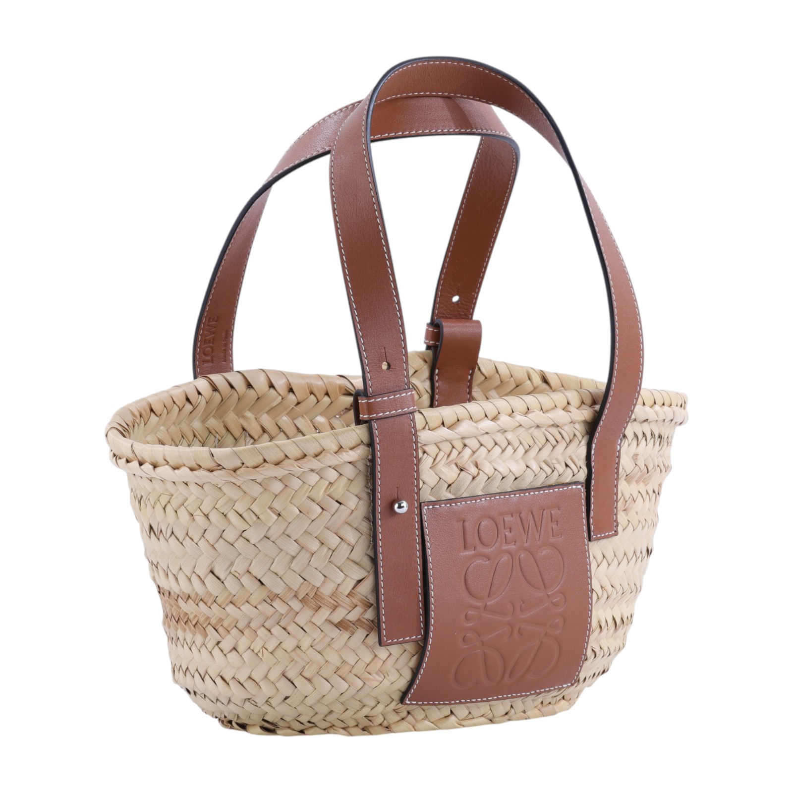羅意威 LOEWE 棕櫚葉 小牛皮 小型 編織包 327.02.S93 咖草編包 無附屬品