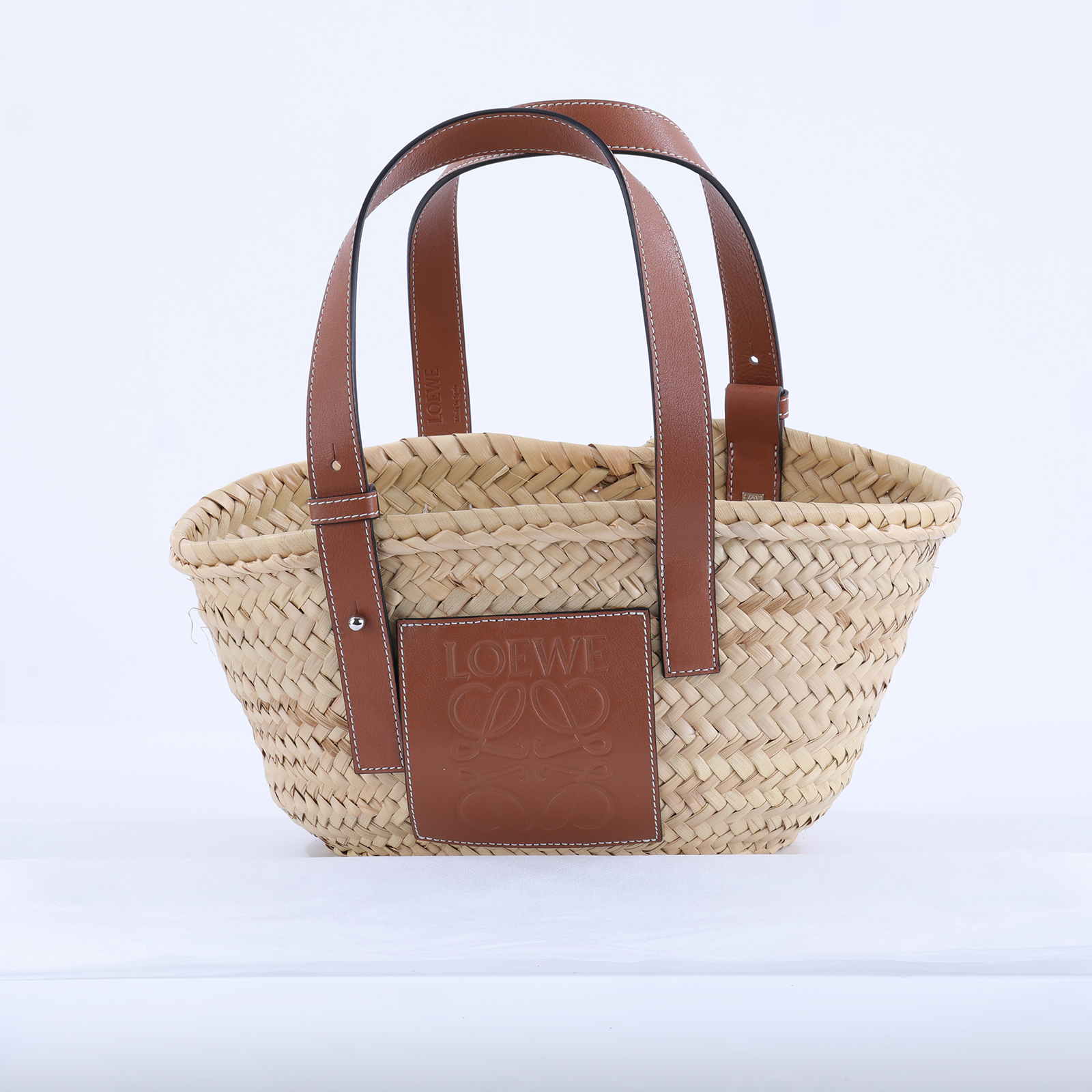 羅意威 LOEWE 棕櫚葉 小牛皮 小型 編織包 327.02.S93 咖草編包 無附屬品