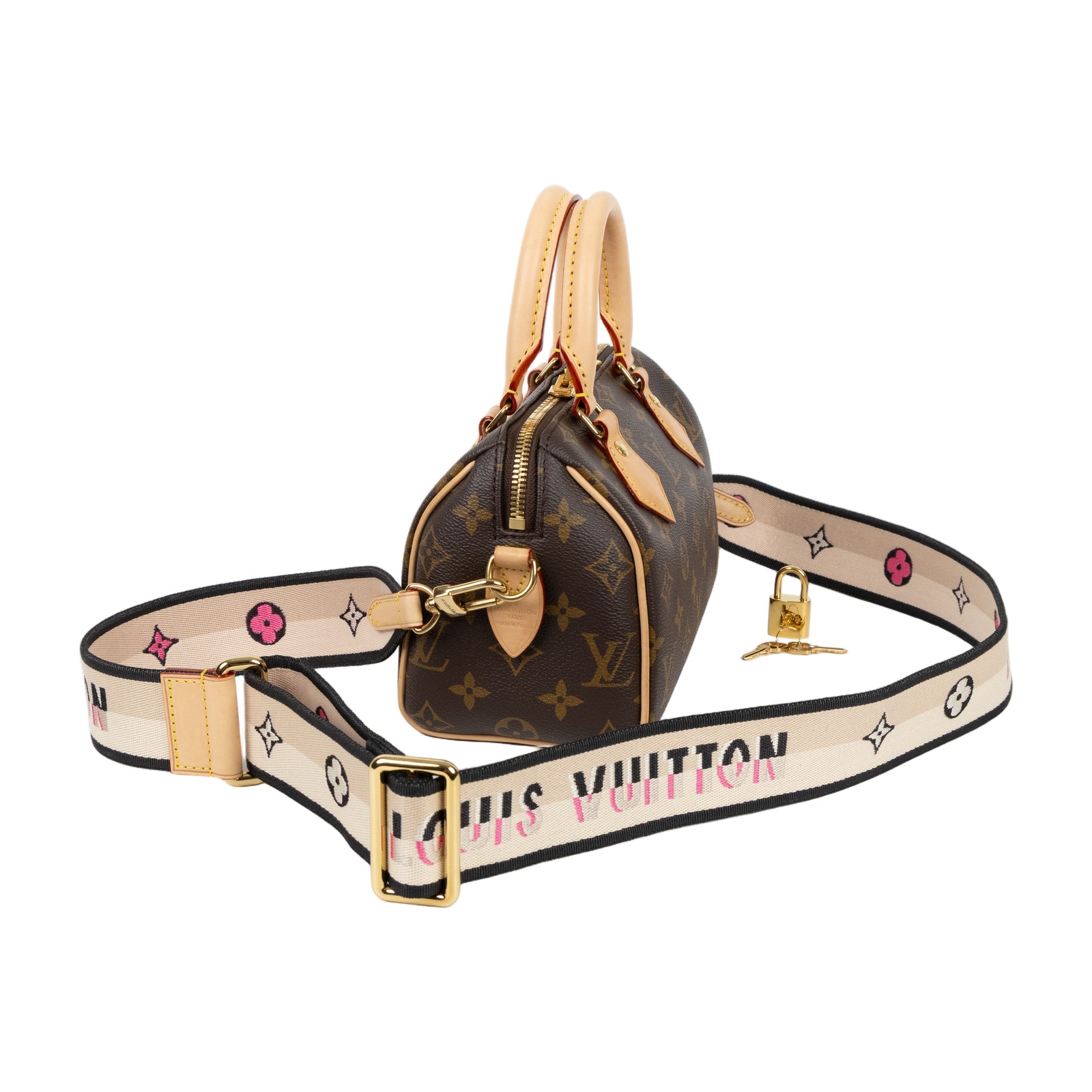 路易威登 LOUIS VUITTON Speedy Bandoulière  20 原花 手提 斜背 波士頓包 黑色 M46234 晶片款  原廠盒子/防塵袋/購買證明/背帶/鎖組