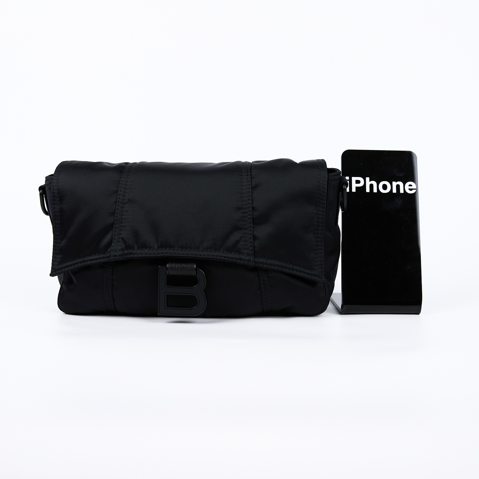 巴黎世家 BALENCIAGA Hourglass Board 斜背包 肩背包 8462442AB4L 黑尼龍沙漏側背包 防塵袋/背帶2