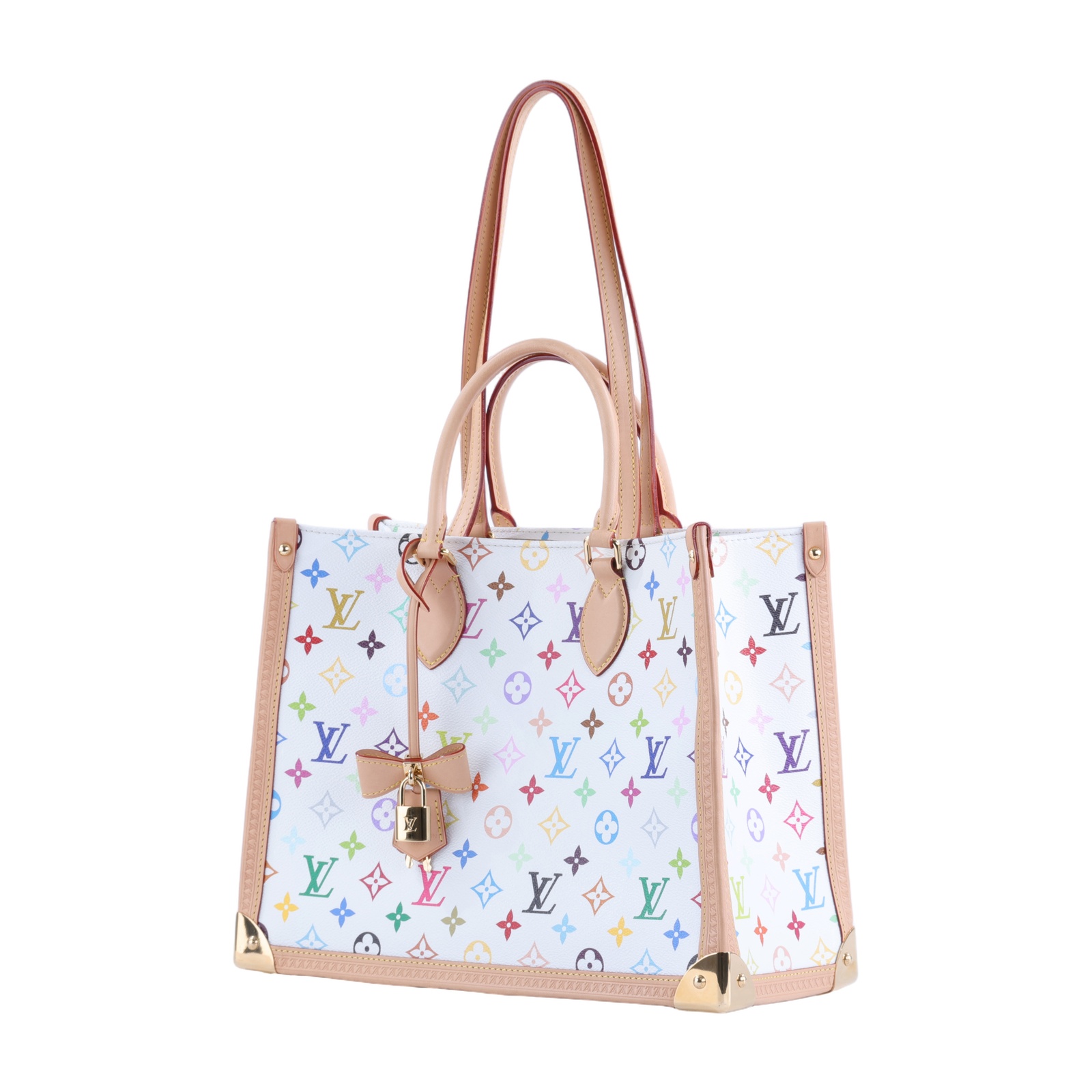 路易威登 LOUIS VUITTON OnTheGo MM 手提袋 單肩包 LVxTM 村上隆 聯名 M13079 晶片款  原廠盒子/防塵袋/鎖組