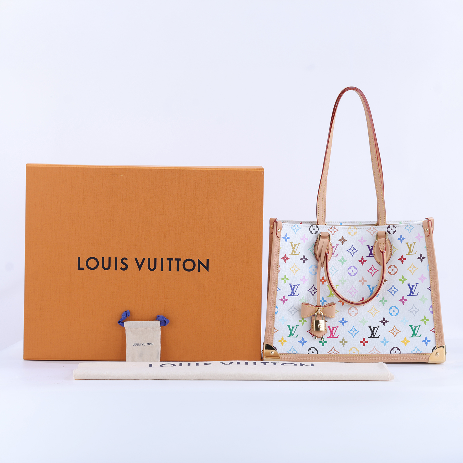 路易威登 LOUIS VUITTON OnTheGo MM 手提袋 單肩包 LVxTM 村上隆 聯名 M13079 晶片款  原廠盒子/防塵袋/鎖組