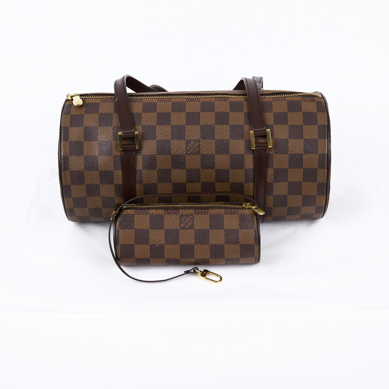 路易威登 LOUIS VUITTON Papillon 30 棋盤格 圓筒 手提包 N51303 棋盤PAPILLON GM 小包