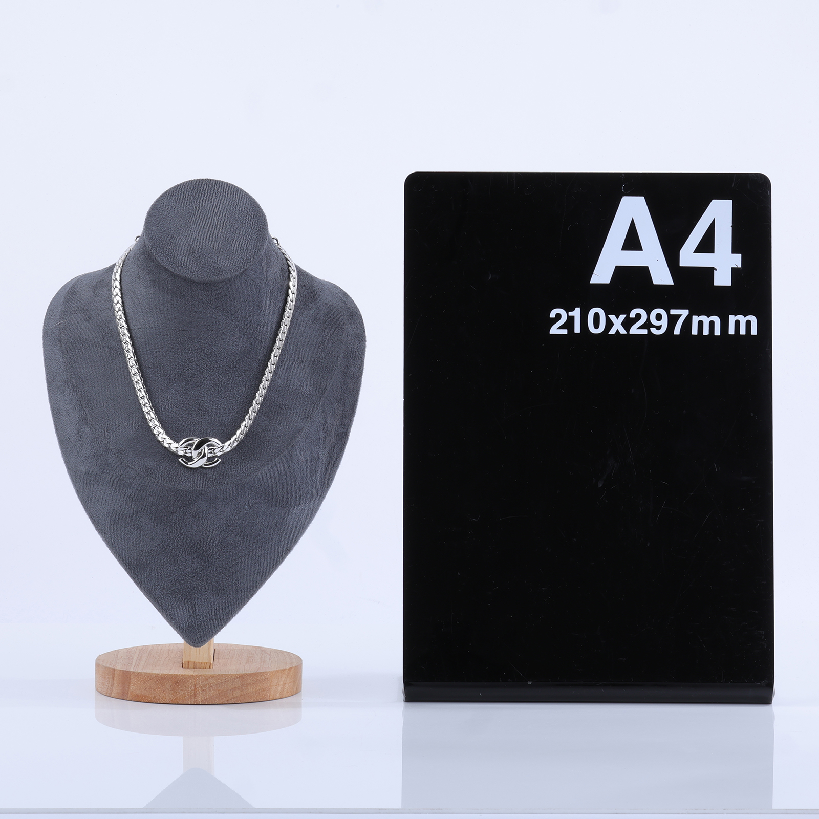 香奈兒 CHANEL CC LOGO 項鍊 頸鍊 鎖骨鍊 ABF673 B20430ABF673/B25 S 銀色雙C古巴頸鍊 原廠盒子/內襯/國外購買證明影本