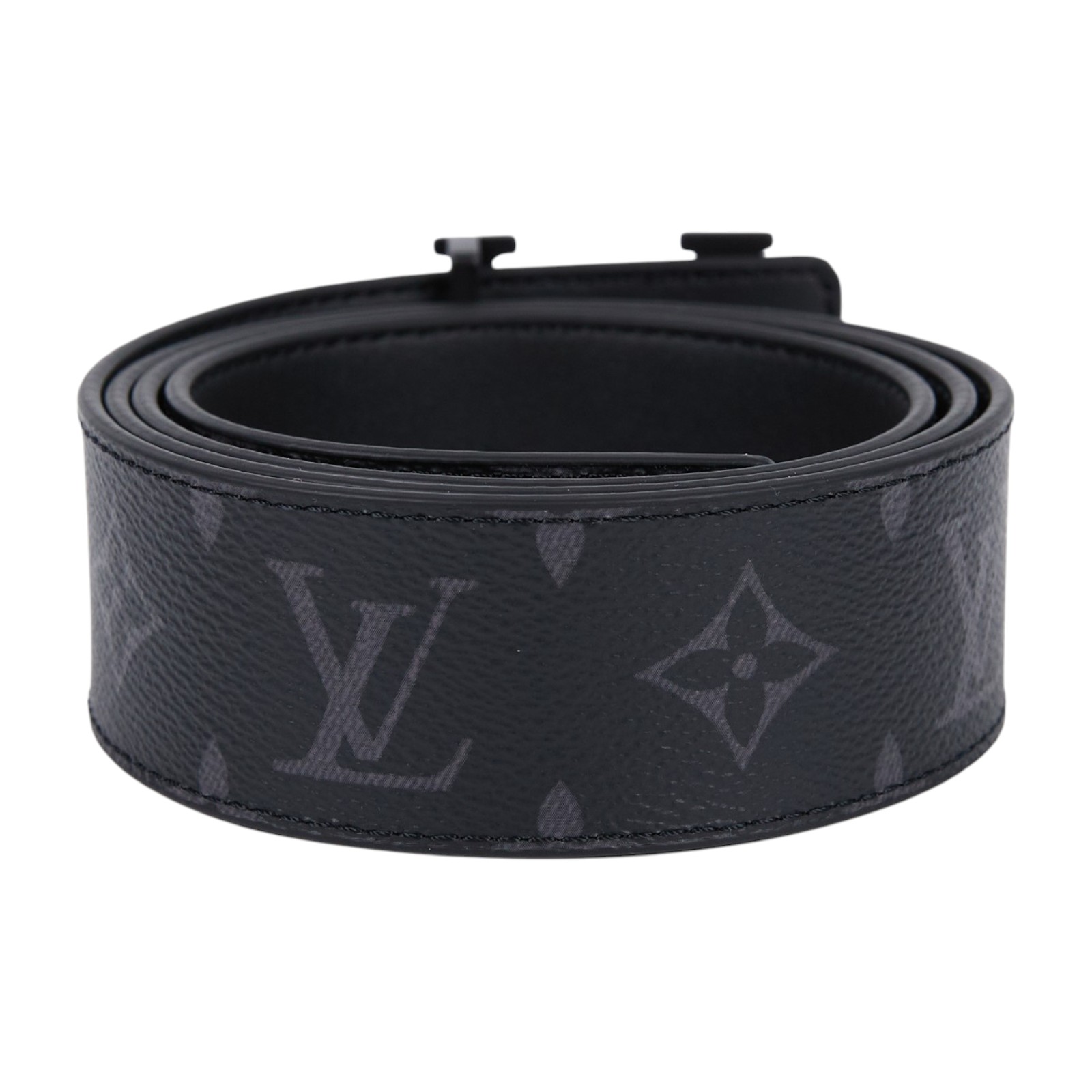 路易威登 LOUIS VUITTON LV Initiales 40毫米 雙面皮帶 M0449T 黑原花皮帶 #95 原廠盒子/防塵袋