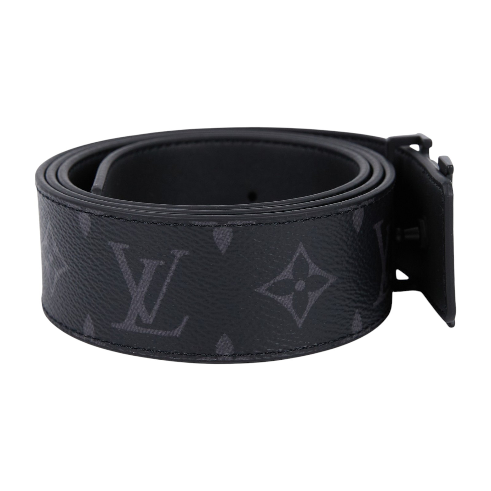 路易威登 LOUIS VUITTON LV Initiales 40毫米 雙面皮帶 M0449T 黑原花皮帶 #95 原廠盒子/防塵袋