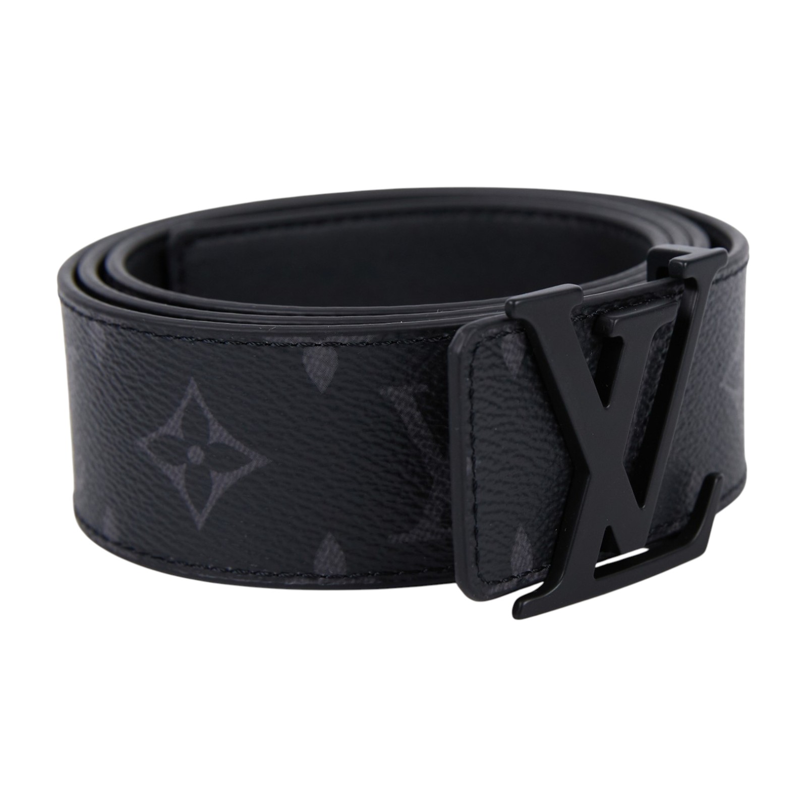 路易威登 LOUIS VUITTON LV Initiales 40毫米 雙面皮帶 M0449T 黑原花皮帶 #95 原廠盒子/防塵袋
