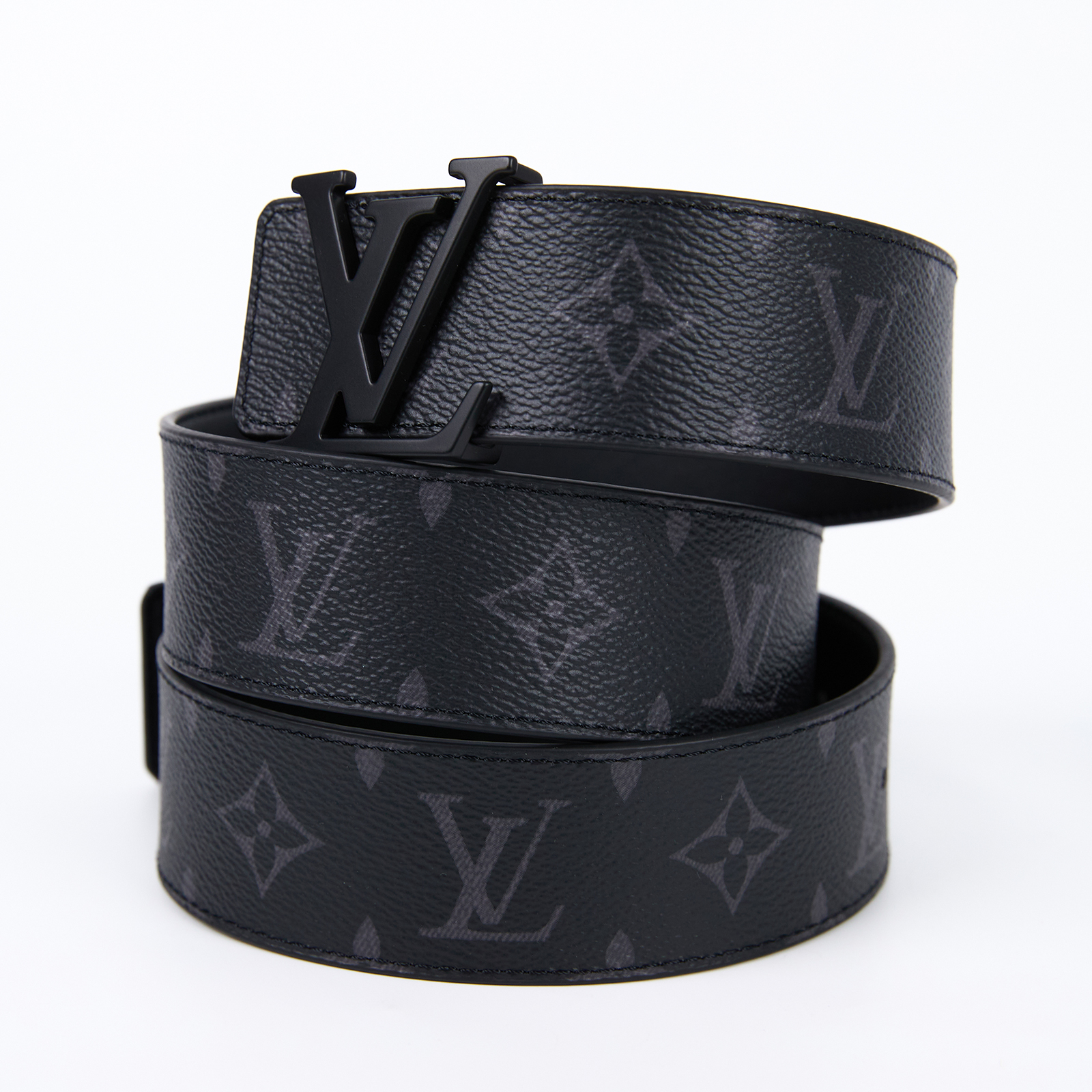 路易威登 LOUIS VUITTON LV Initiales 40毫米 雙面皮帶 M0449T 黑原花皮帶 #95 原廠盒子/防塵袋