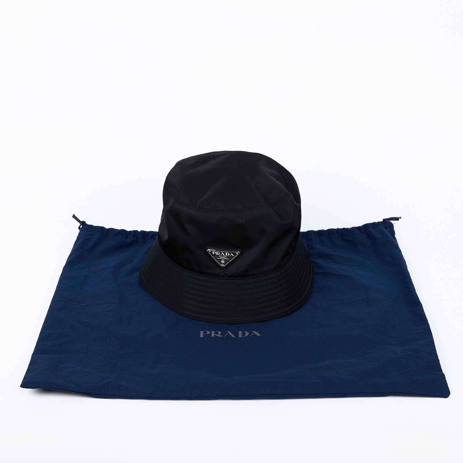 普拉達 PRADA Re-Nylon 漁夫帽 2HC137_2DMI_XXL 黑尼龍漁夫帽 防塵袋