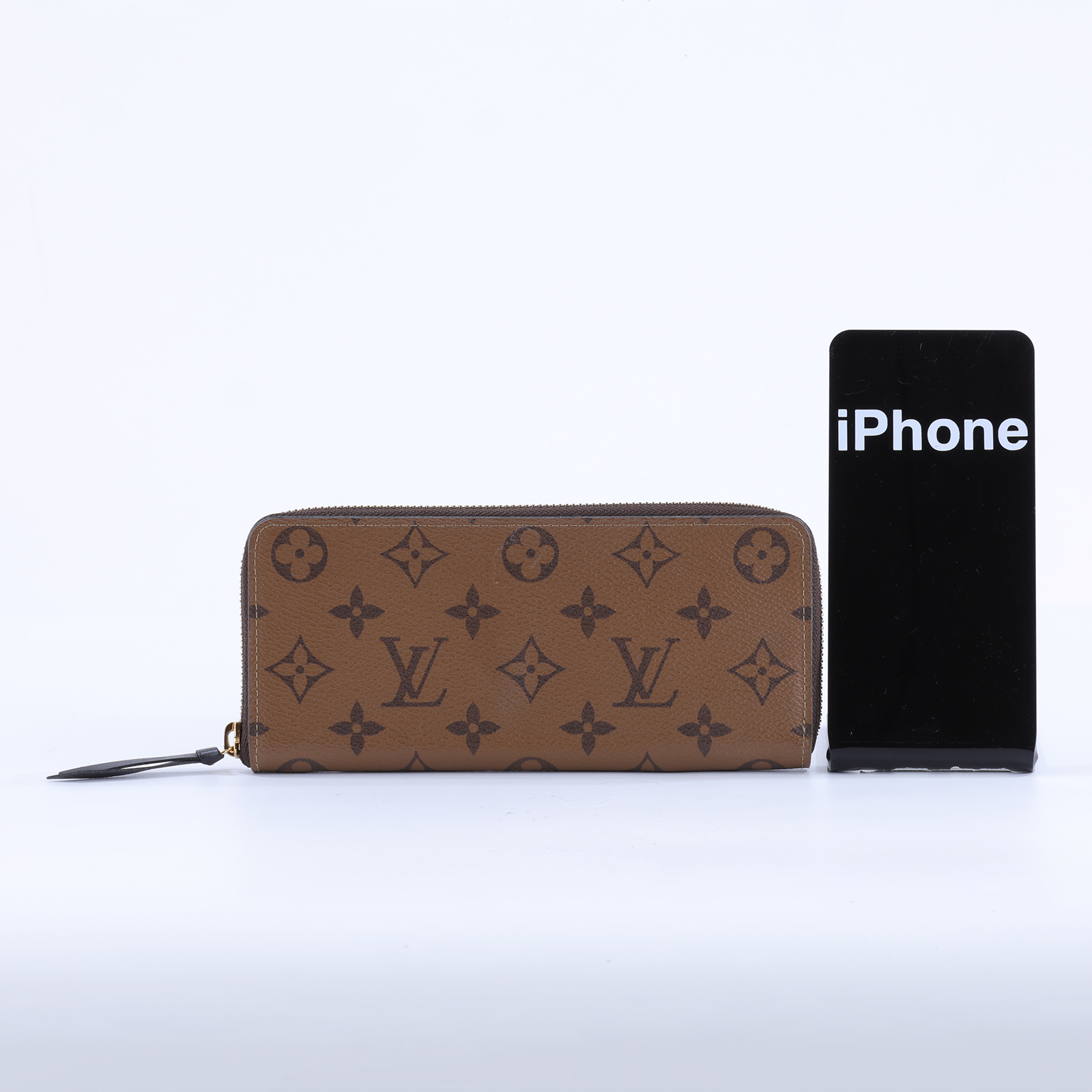路易威登 LOUIS VUITTON Clémence 錢包 拉鍊 長夾 Monogram Reverse塗層帆布 M82336 晶片款  原廠盒子/防塵袋