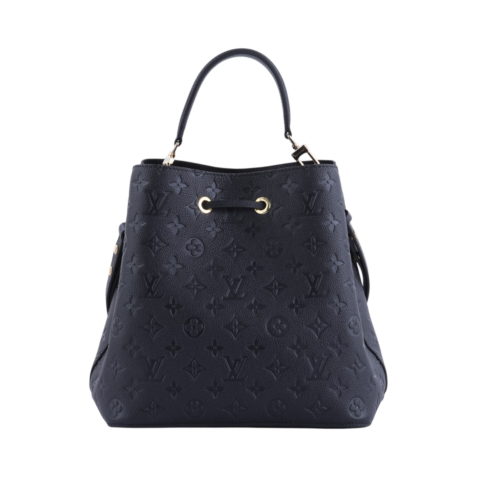 路易威登 LOUIS VUITTON NéoNoé MM 黑色 粒面壓花牛皮 束口水桶包 M45256 晶片款 黑NéoNoé MM 原廠盒子/防塵袋/背帶