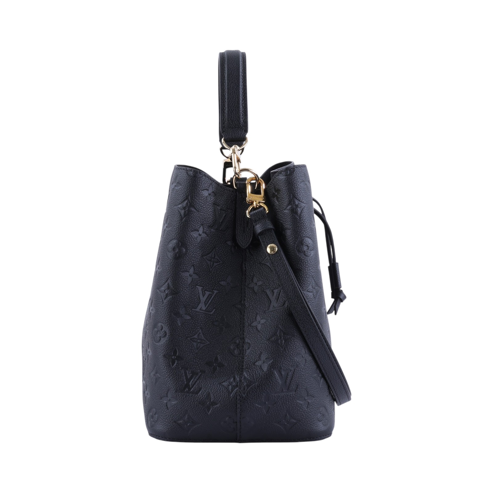 路易威登 LOUIS VUITTON NéoNoé MM 黑色 粒面壓花牛皮 束口水桶包 M45256 晶片款 黑NéoNoé MM 原廠盒子/防塵袋/背帶