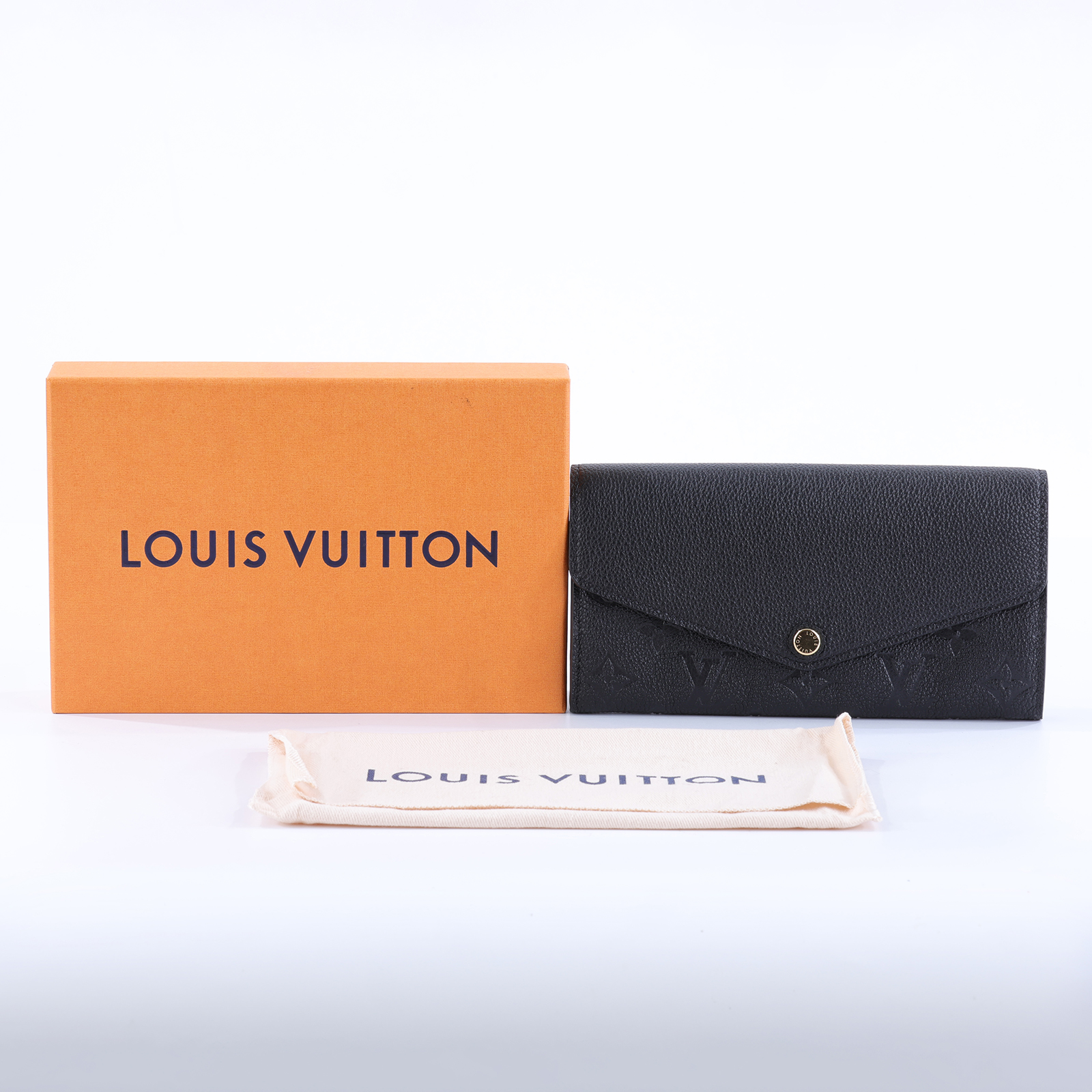 路易威登 LOUIS VUITTON Sarah 多功能 長夾 M61182 晶片款 黑壓紋SARAH長夾 原廠盒子/防塵袋