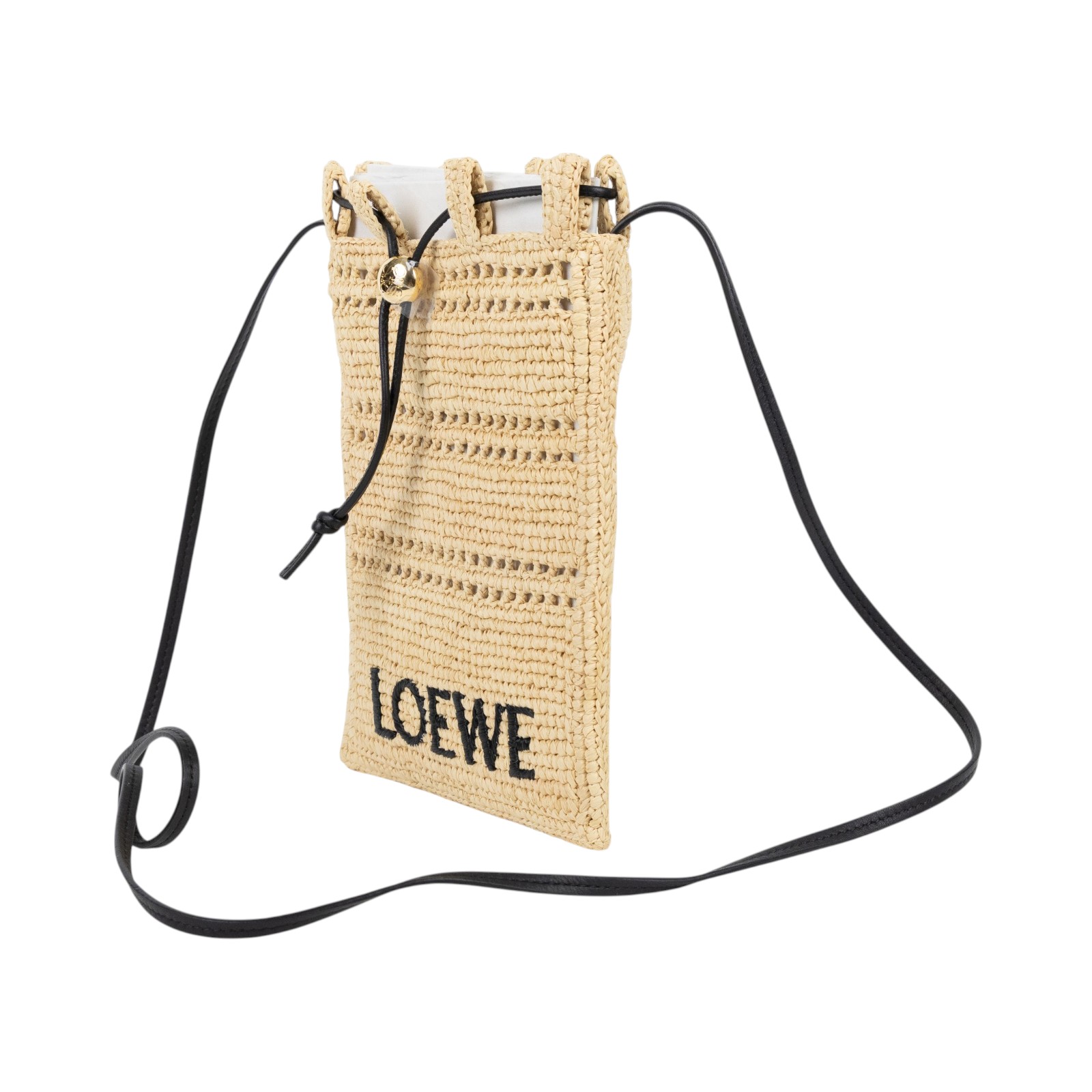 羅意威 LOEWE 編織 拉菲草 肩背包 斜背包 C756PHPX01 拉菲草LOGO抽繩包 防塵袋