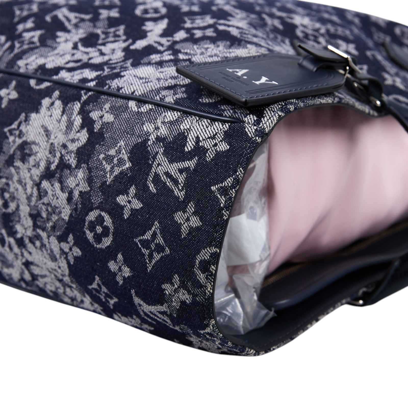 路易威登 LOUIS VUITTON Grand Sac 手提包 肩背包 托特包 大型 M57284 藍色單寧布Grand Sac MNG TAP 行李吊牌
