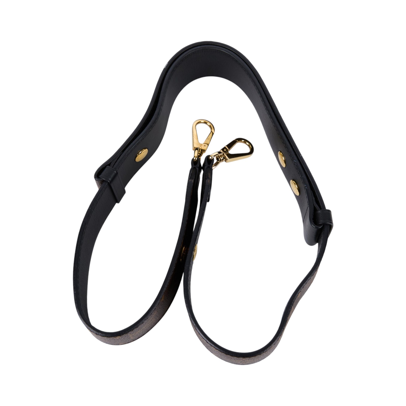 路易威登 LOUIS VUITTON Bandoulière 肩背帶 黑色 J02465 原花可調節寬背帶 無附屬品
