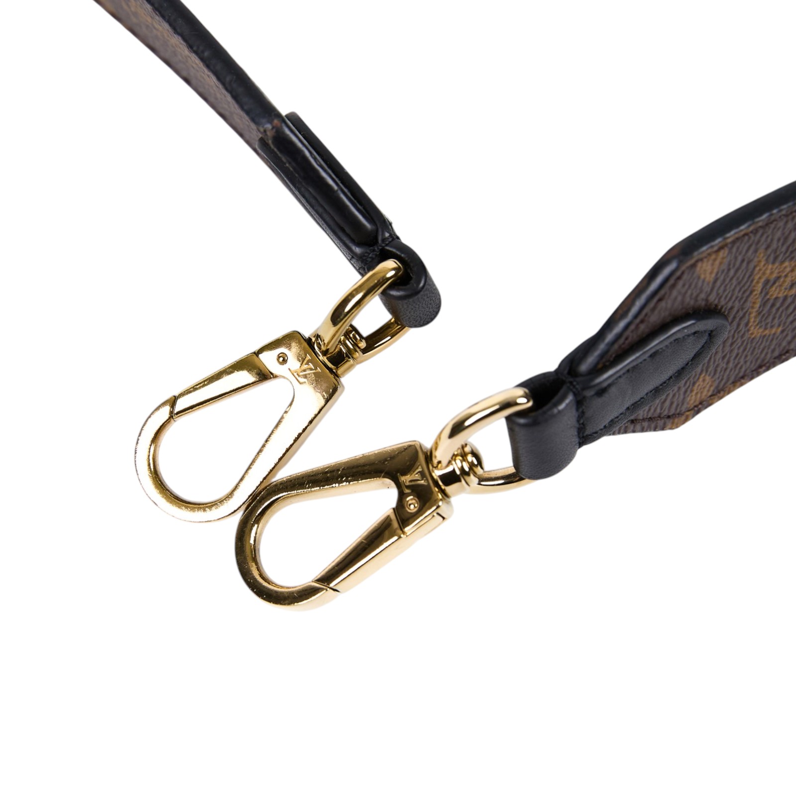 路易威登 LOUIS VUITTON Bandoulière 肩背帶 黑色 J02465 原花可調節寬背帶 無附屬品