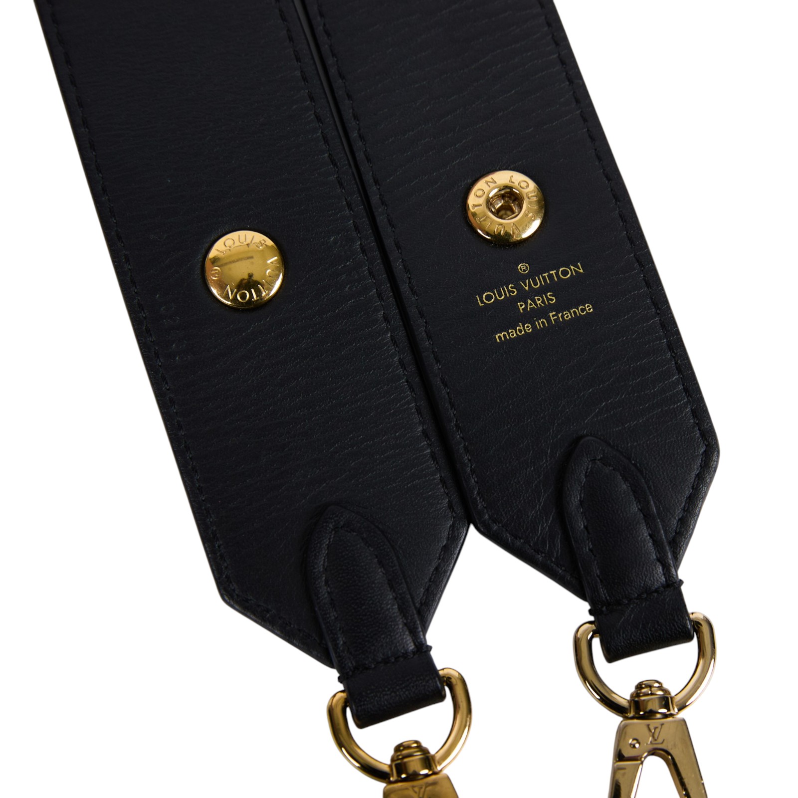 路易威登 LOUIS VUITTON Bandoulière 肩背帶 黑色 J02465 原花可調節寬背帶 無附屬品