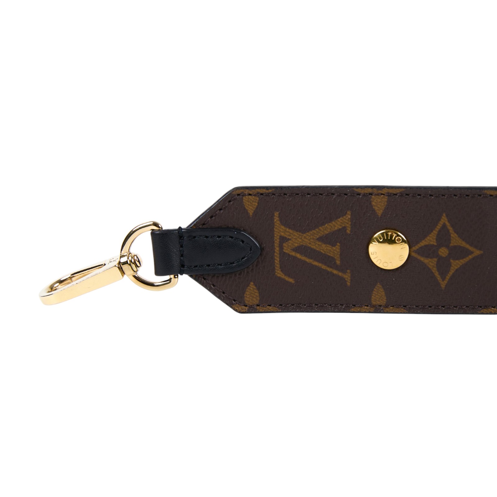 路易威登 LOUIS VUITTON Bandoulière 肩背帶 黑色 J02465 原花可調節寬背帶 無附屬品