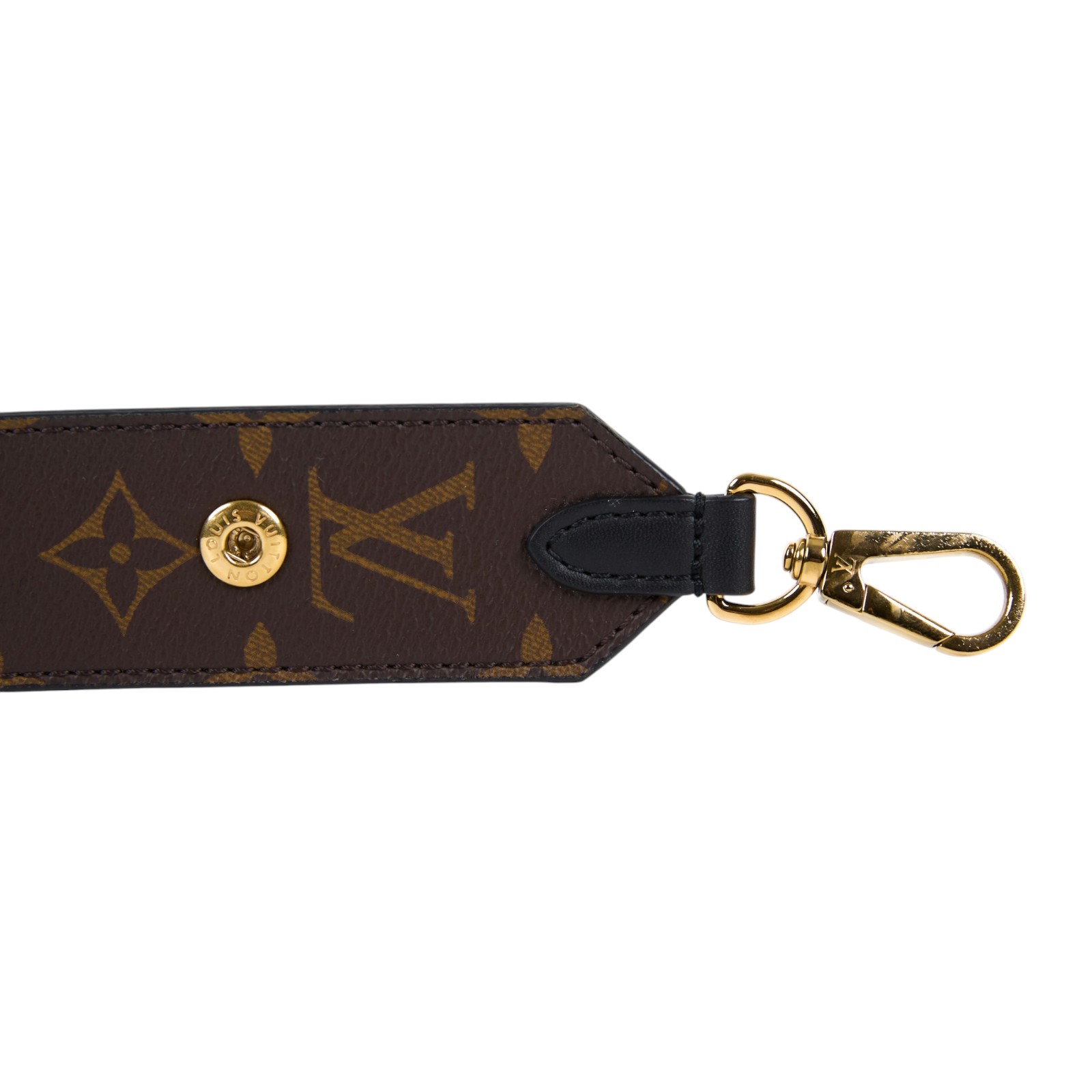 路易威登 LOUIS VUITTON Bandoulière 肩背帶 黑色 J02465 原花可調節寬背帶 無附屬品