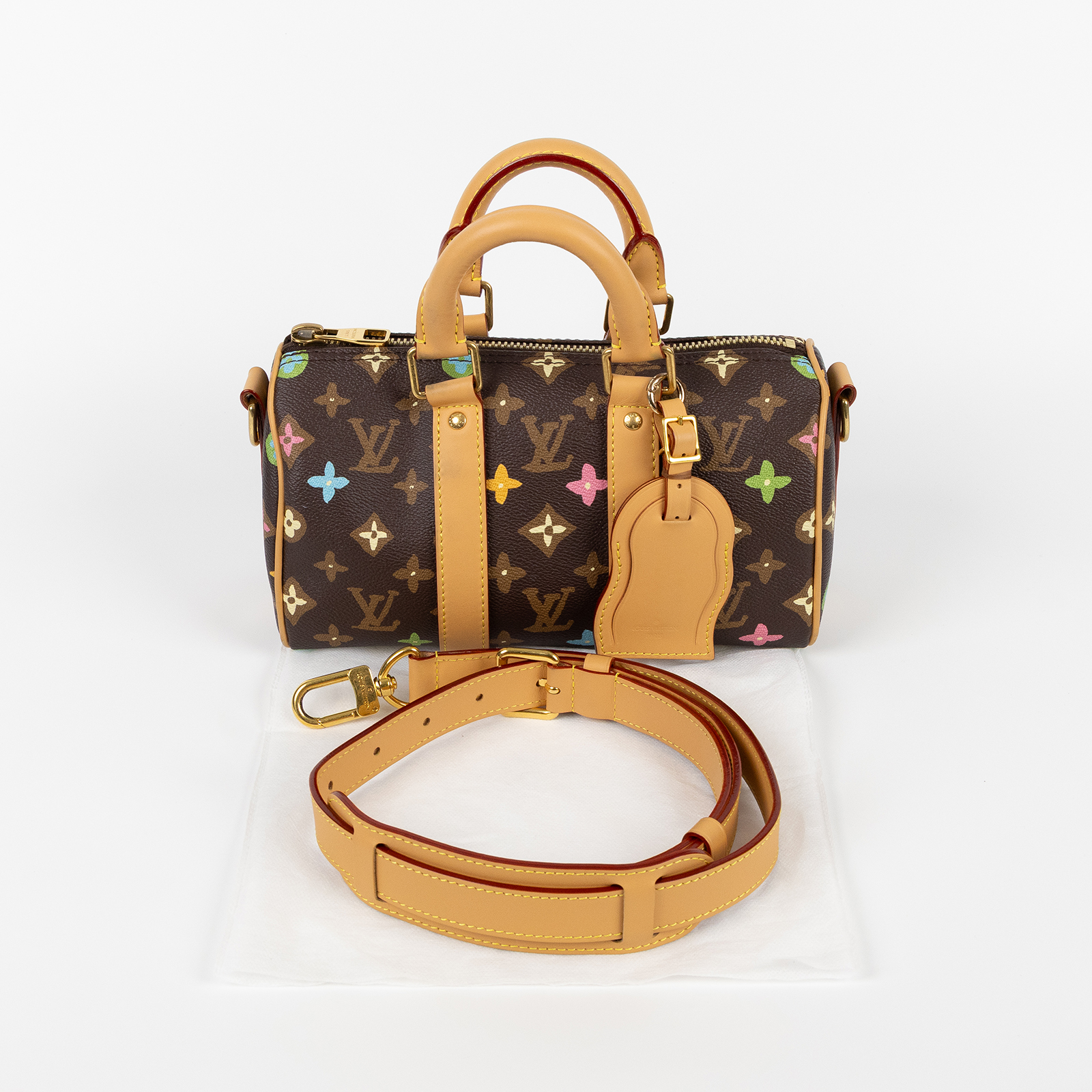 路易威登 LOUIS VUITTON Keepall Bandoulière 25 波士頓包 肩背包 斜背包 M24849 晶片款  背帶/吊牌