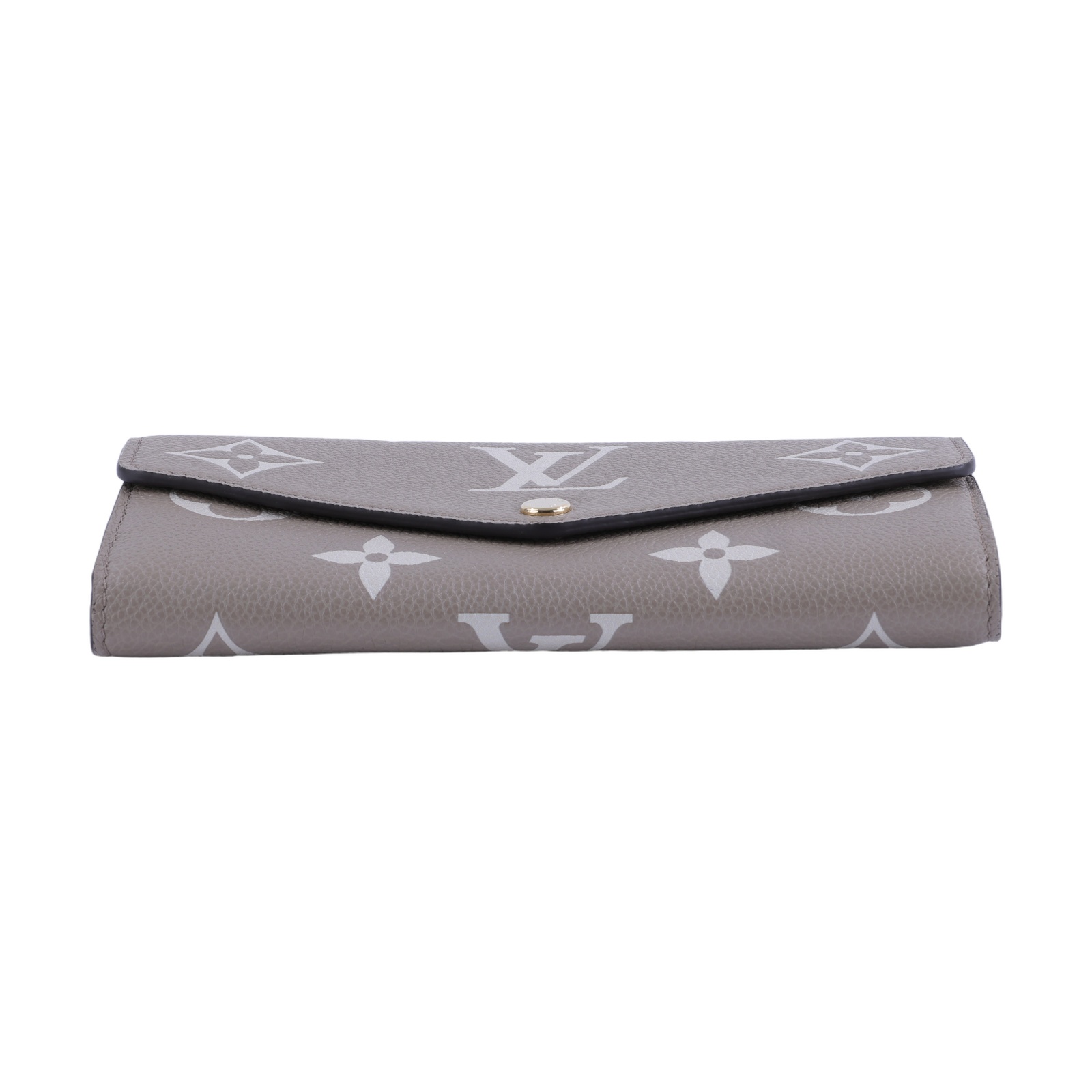 路易威登 LOUIS VUITTON Sarah 錢包 Reverse帆布 Empreinte柔軟粒面壓花牛皮 灰色 奶油色 M81049 晶片款  防塵袋