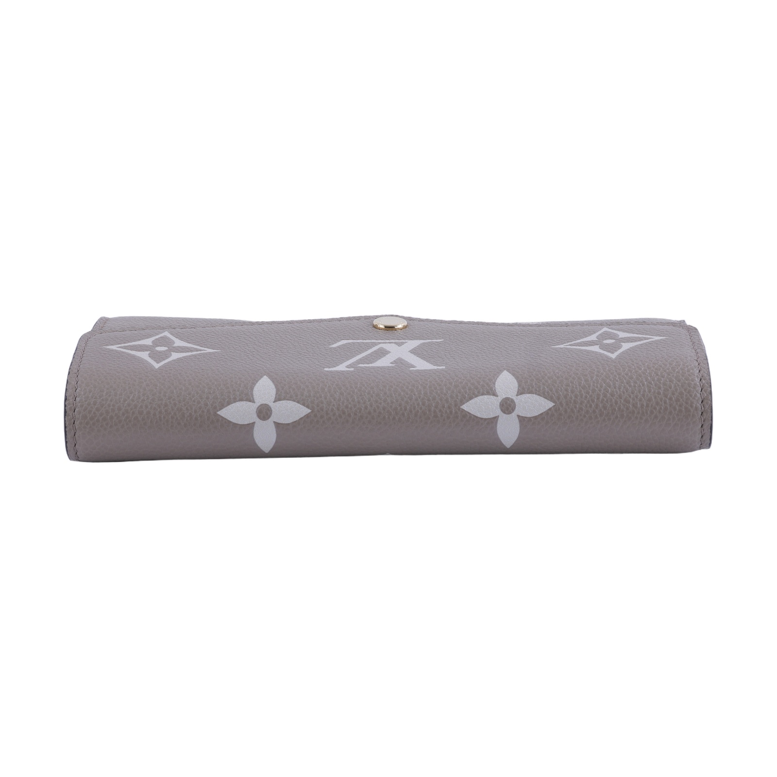 路易威登 LOUIS VUITTON Sarah 錢包 Reverse帆布 Empreinte柔軟粒面壓花牛皮 灰色 奶油色 M81049 晶片款  防塵袋
