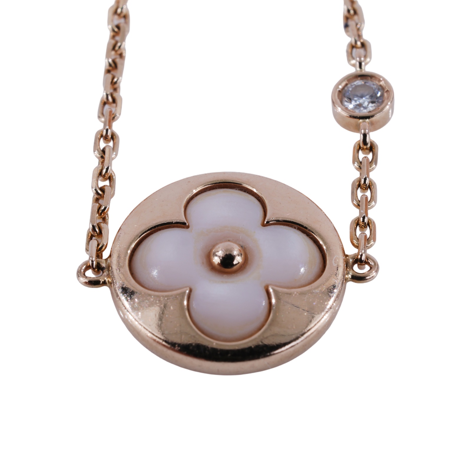 路易威登 LOUIS VUITTON Color Blossom BB Sun 手鍊 玫瑰K金 粉紅色珍珠母貝與鑽石 金色金屬配件 QA5117  原廠盒子/防塵袋/保書/購買證明