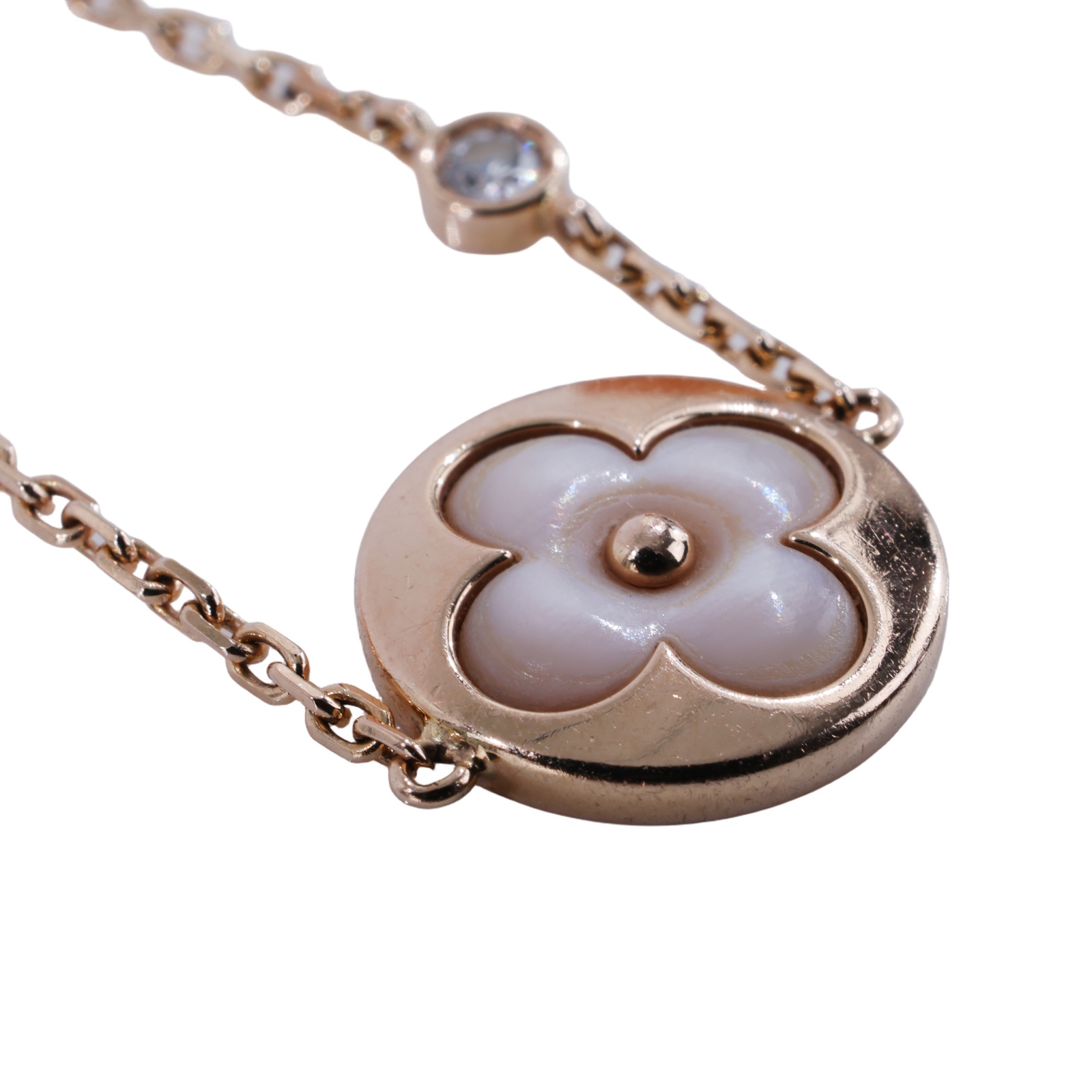 路易威登 LOUIS VUITTON Color Blossom BB Sun 手鍊 玫瑰K金 粉紅色珍珠母貝與鑽石 金色金屬配件 QA5117  原廠盒子/防塵袋/保書/購買證明