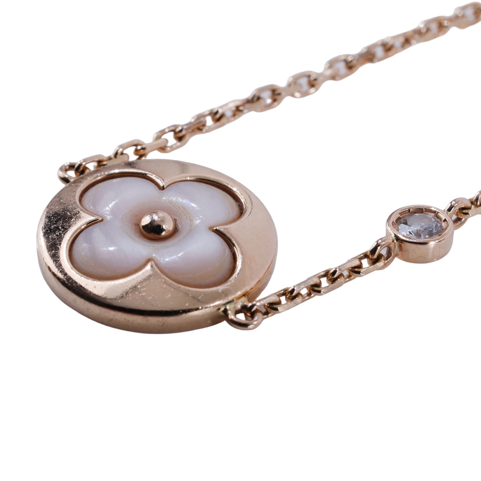 路易威登 LOUIS VUITTON Color Blossom BB Sun 手鍊 玫瑰K金 粉紅色珍珠母貝與鑽石 金色金屬配件 QA5117  原廠盒子/防塵袋/保書/購買證明