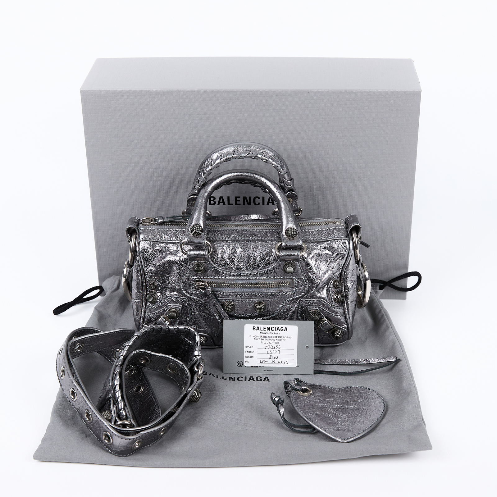 巴黎世家 BALENCIAGA LE CAGOLE Mini 機車包 手提包 斜背包 7433560GT3Y  原廠盒子/防塵袋/鏡子/背帶