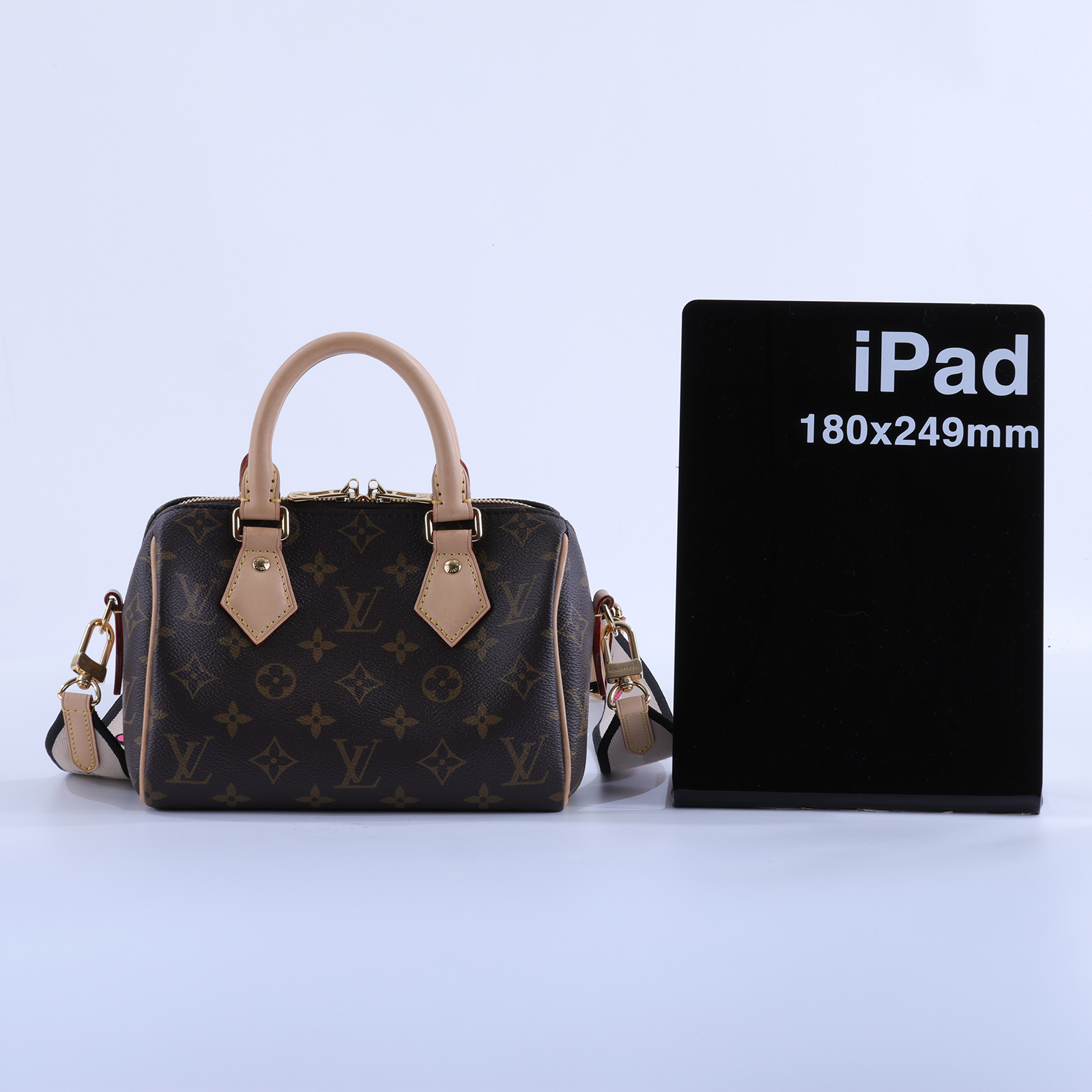 路易威登 LOUIS VUITTON Speedy Bandoulière 20 米色 帆布 手提 斜背 波士頓包 M46222 晶片款  防塵袋/鎖組/背帶