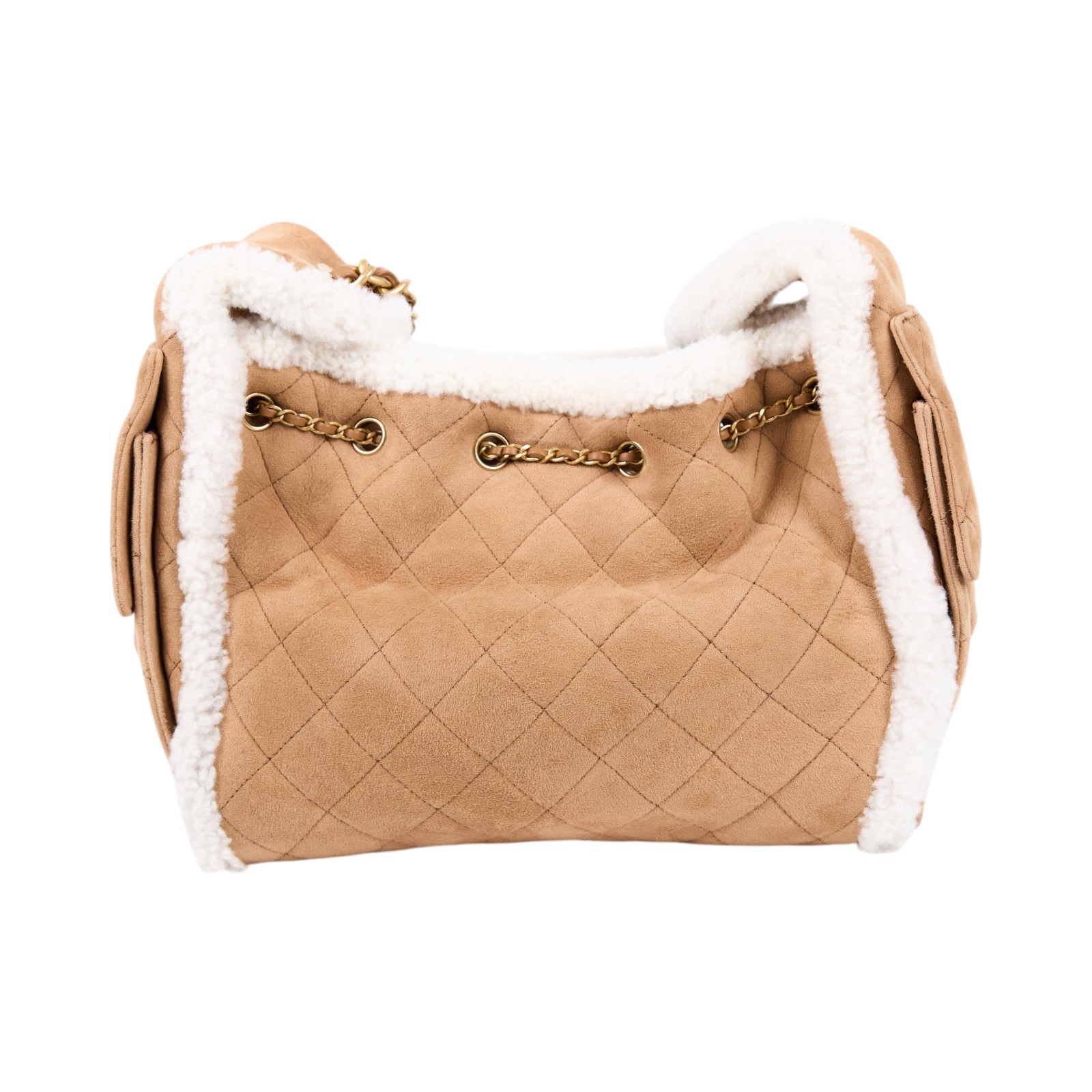 香奈兒 CHANEL 25 小型包 AS5293 B22309 晶片款 卡其麂皮25包 小號 防塵袋