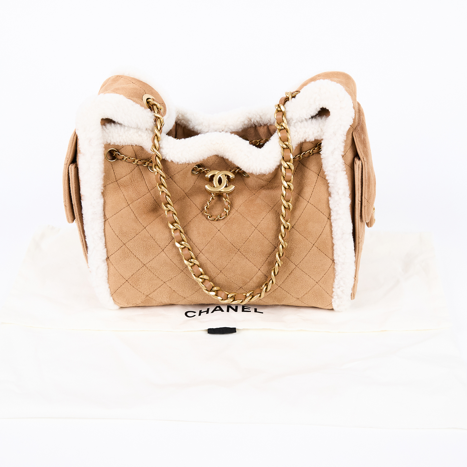 香奈兒 CHANEL 25 小型包 AS5293 B22309 晶片款 卡其麂皮25包 小號 防塵袋