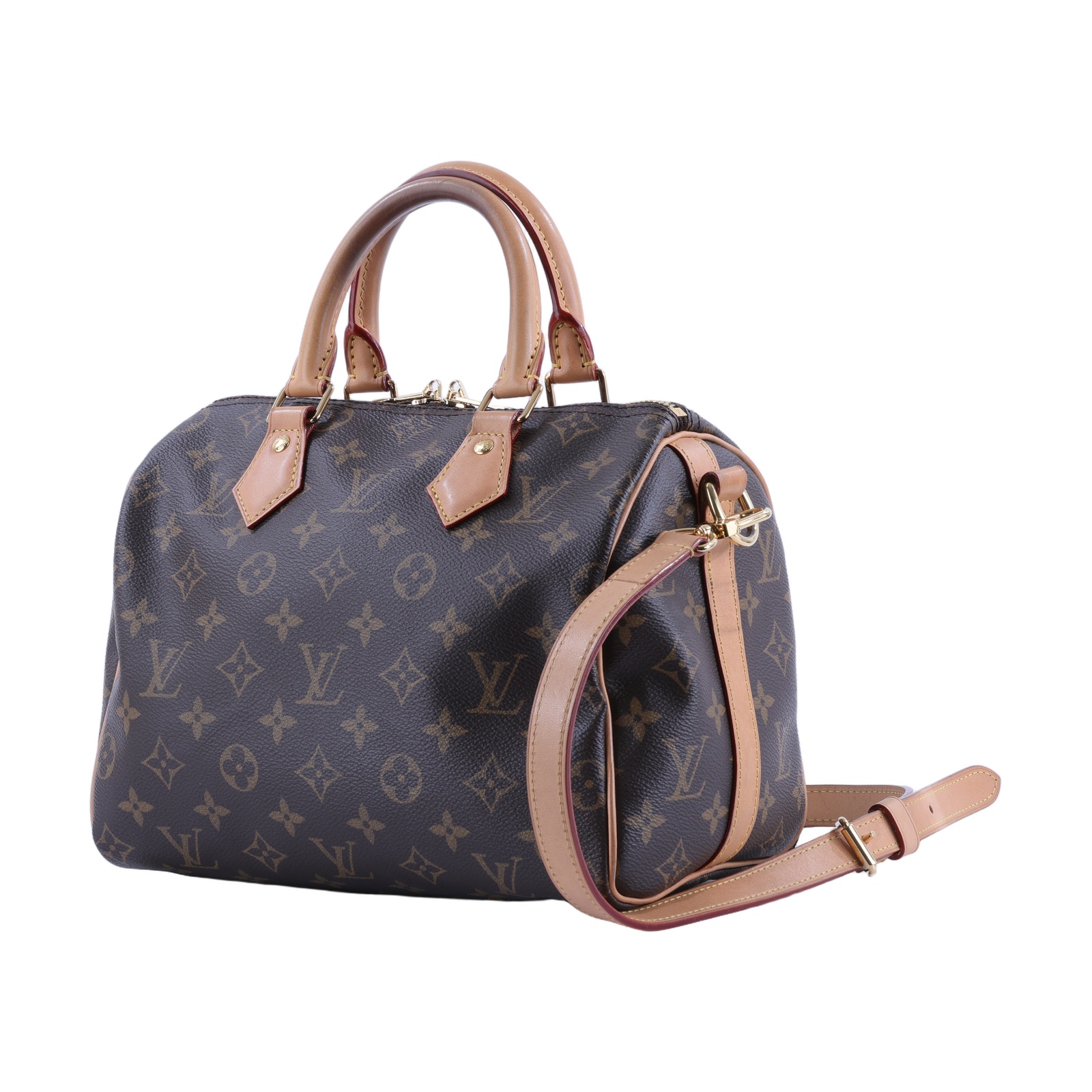 路易威登 LOUIS VUITTON Speedy Bandoulière  25 經典帆布 手提 斜背 波士頓包 M41113 晶片款  防塵袋/背帶/鎖組