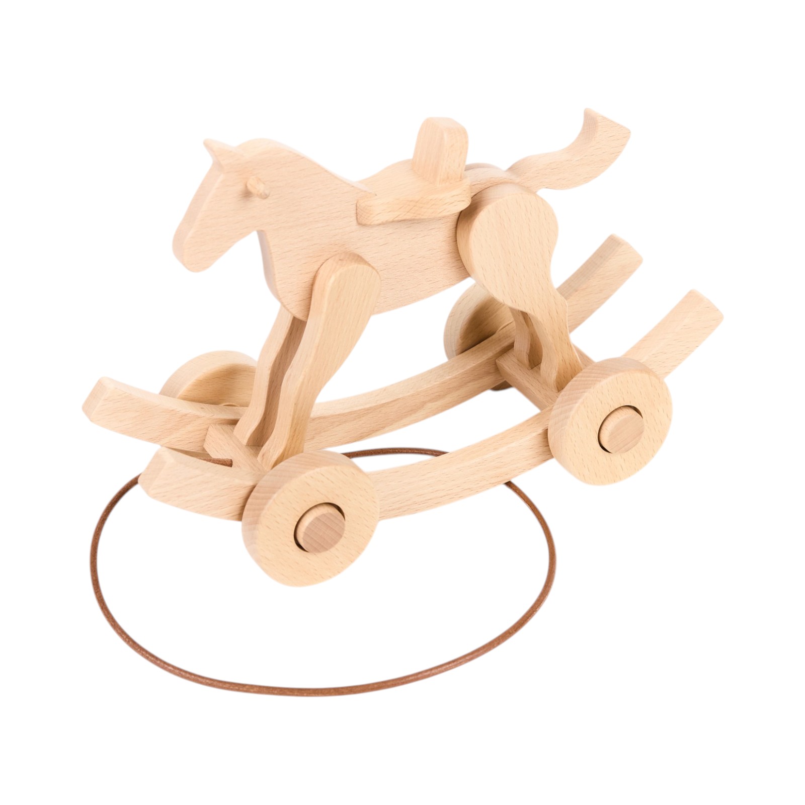 愛馬仕 Hermes Spirit pull-along horse 實心櫸木拉環小馬 原木色 H400157Mv01 H400157M 01  無附屬品