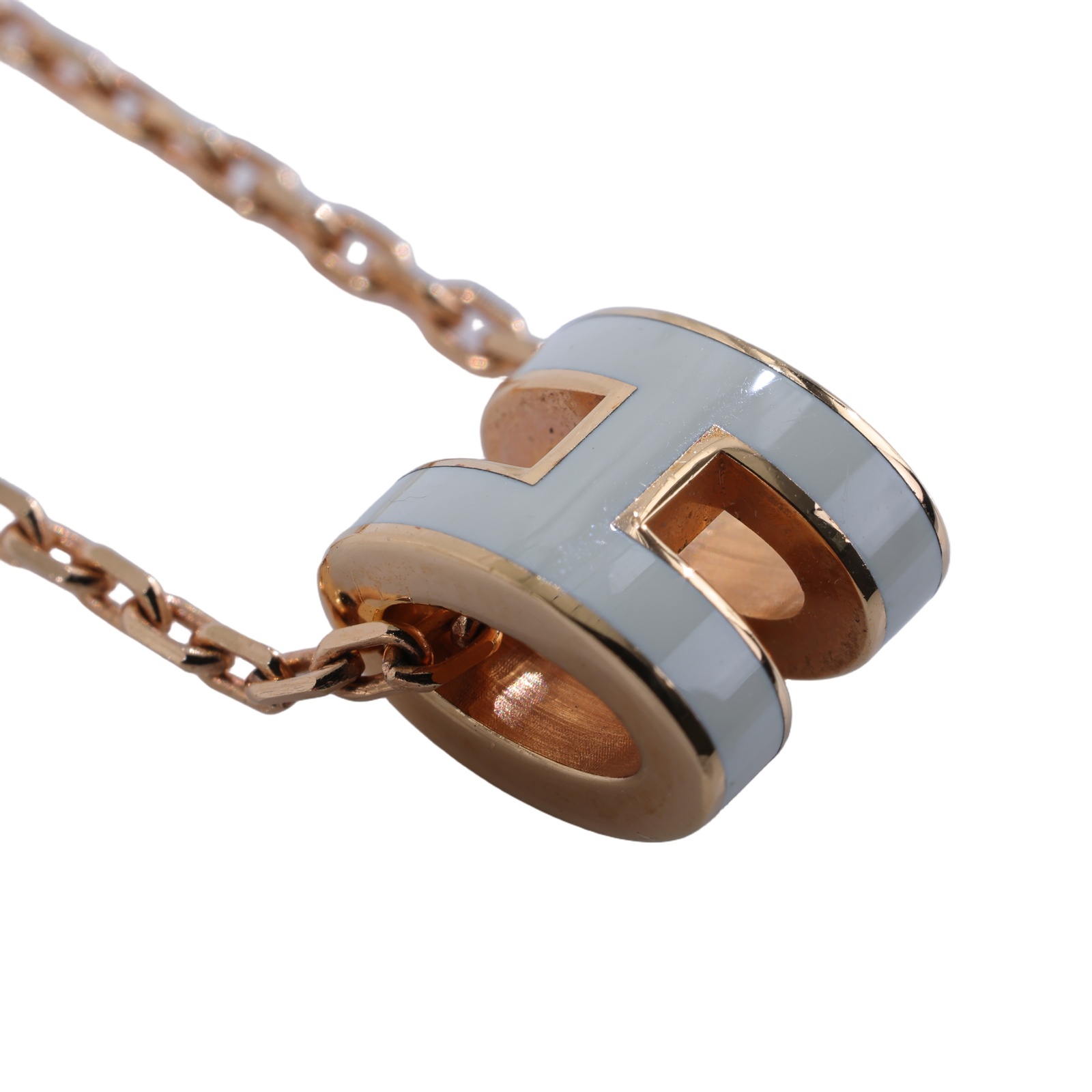 愛馬仕 Hermes Mini Pop H 墜飾 白色 H147992Fv49 ST 02 63 白/金MINI POP H項鍊 原廠盒子