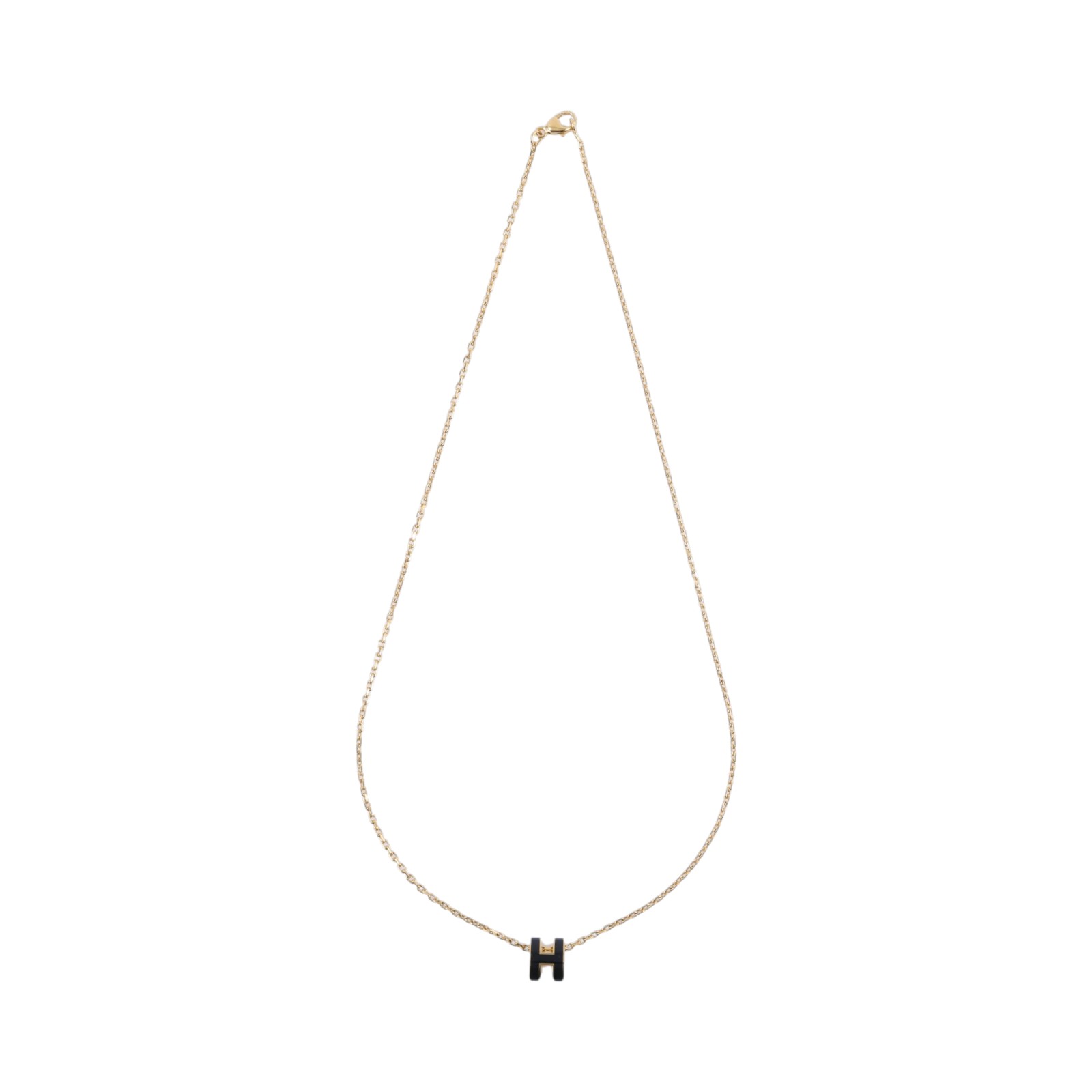 愛馬仕 Hermes Pop H 墜飾 黑色 H147991Fv03 GD 02 82 黑金色 MINI POP H項鍊 防塵袋