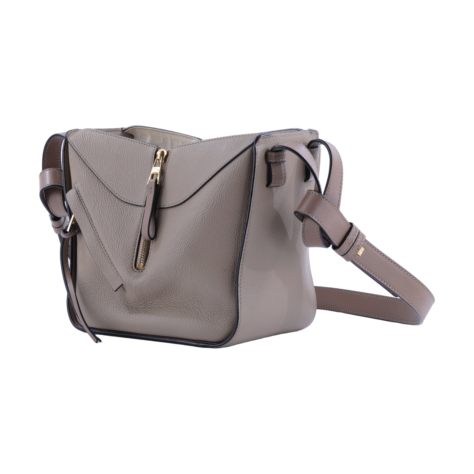 羅意威 LOEWE Compact Hammock bag 小牛皮 肩背 吊床包 A538H13X03 灰Mini Hammock 防塵袋