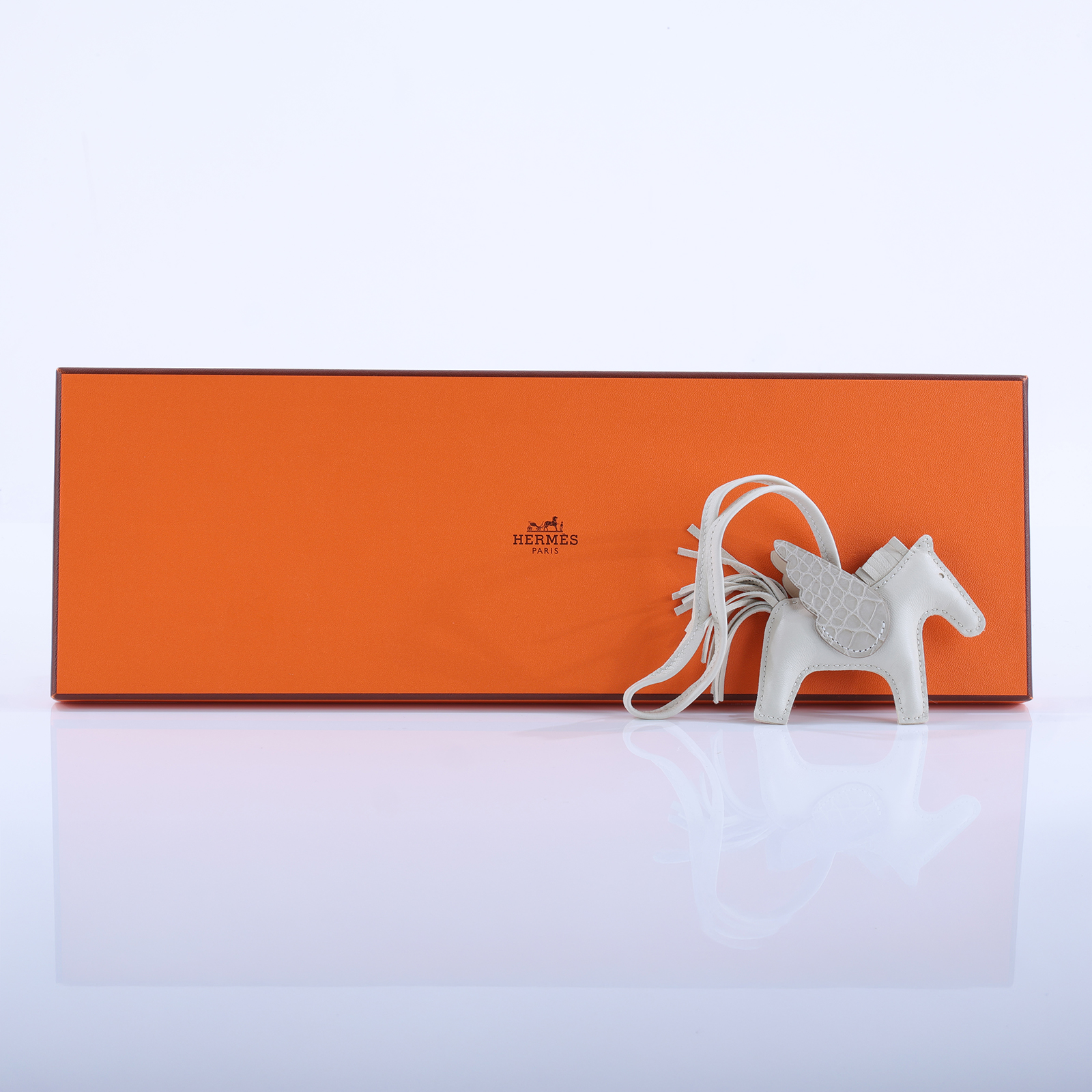 愛馬仕 Hermes Rodeo PM 飛馬 吊飾 RODEOPM Z AM Z刻 奶油白拚鱷魚皮RODEO PM 原廠盒子