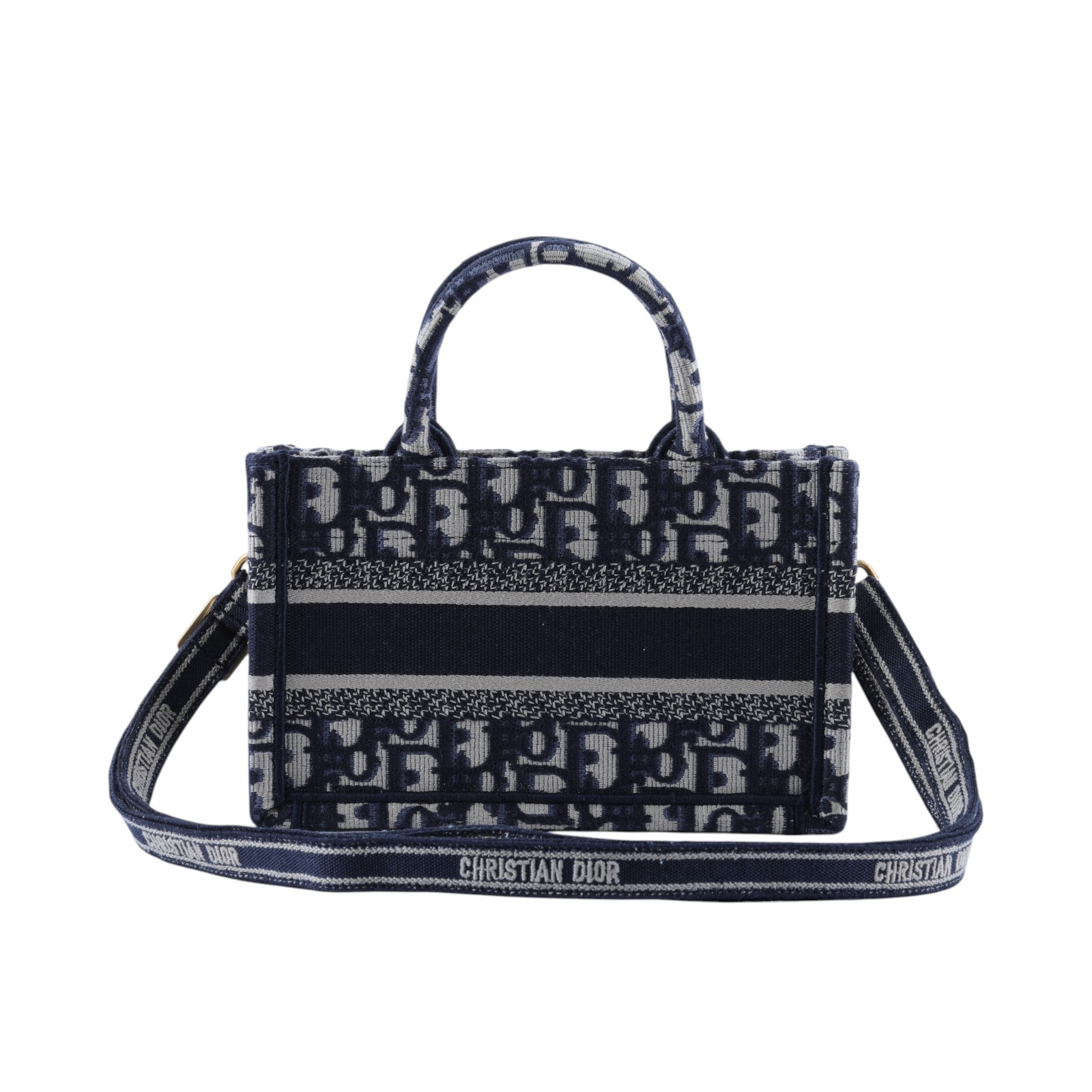 迪奧 CHRISTIAN DIOR Book Tote 迷你 手提 肩背 托特包 藍色 米色 S5573CRIW  防塵袋/背帶