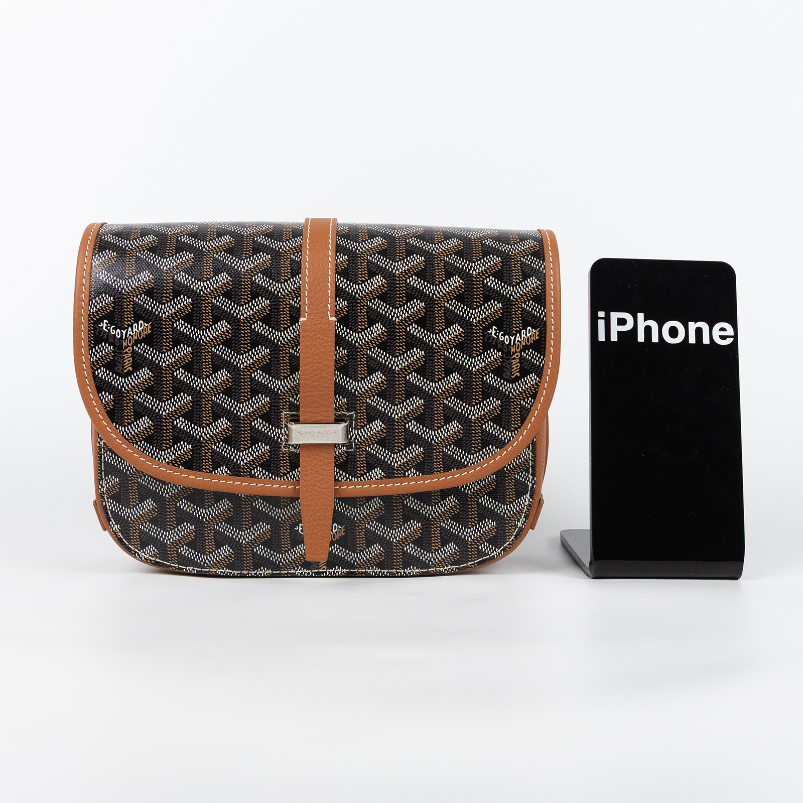 高雅德 GOYARD Belvédère PM 小型 馬鞍包 肩背包 斜背包 BELVE3PMLTY 焦糖黑BELVEDERE PM 防塵袋/購買證明