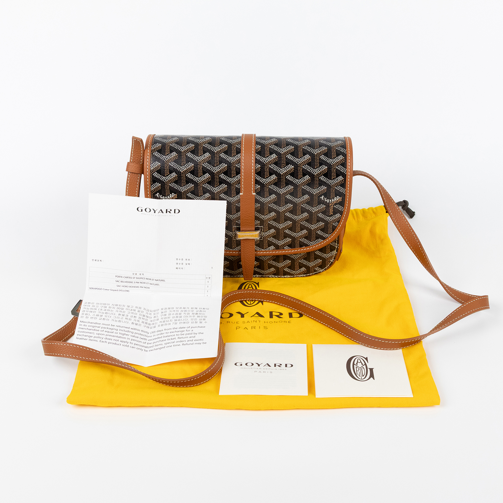 高雅德 GOYARD Belvédère PM 小型 馬鞍包 肩背包 斜背包 BELVE3PMLTY 焦糖黑BELVEDERE PM 防塵袋/購買證明